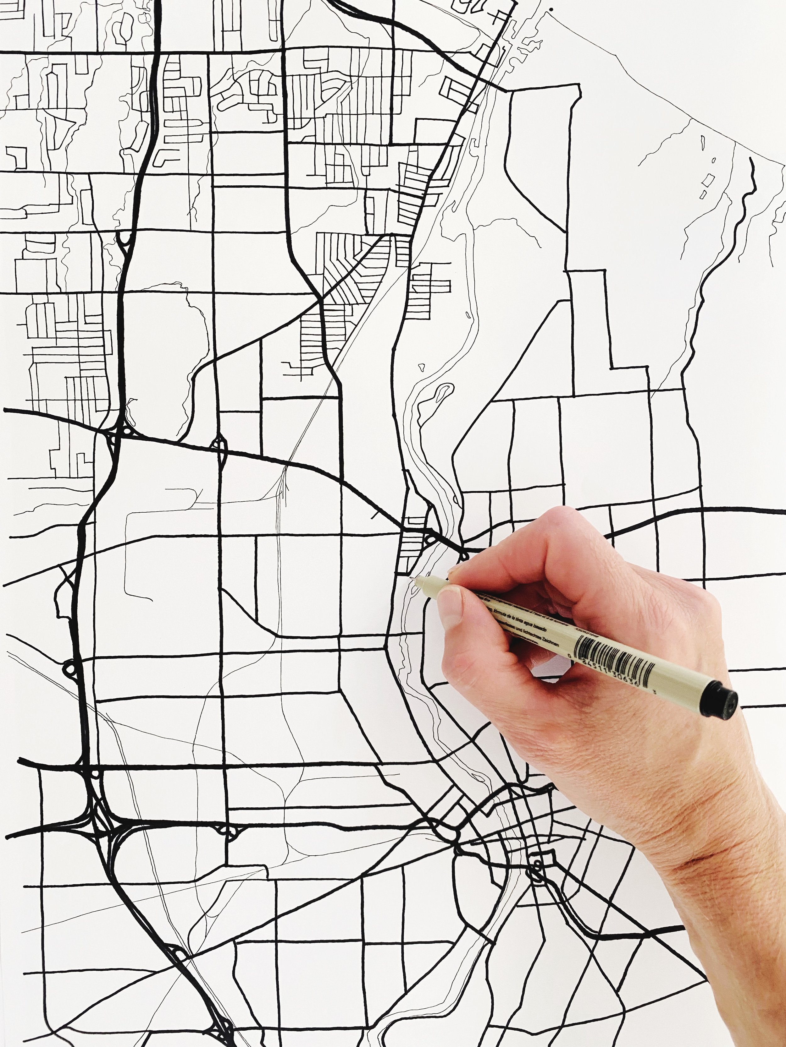 ROCHESTER New York Watercolor Wash Map: PRINT