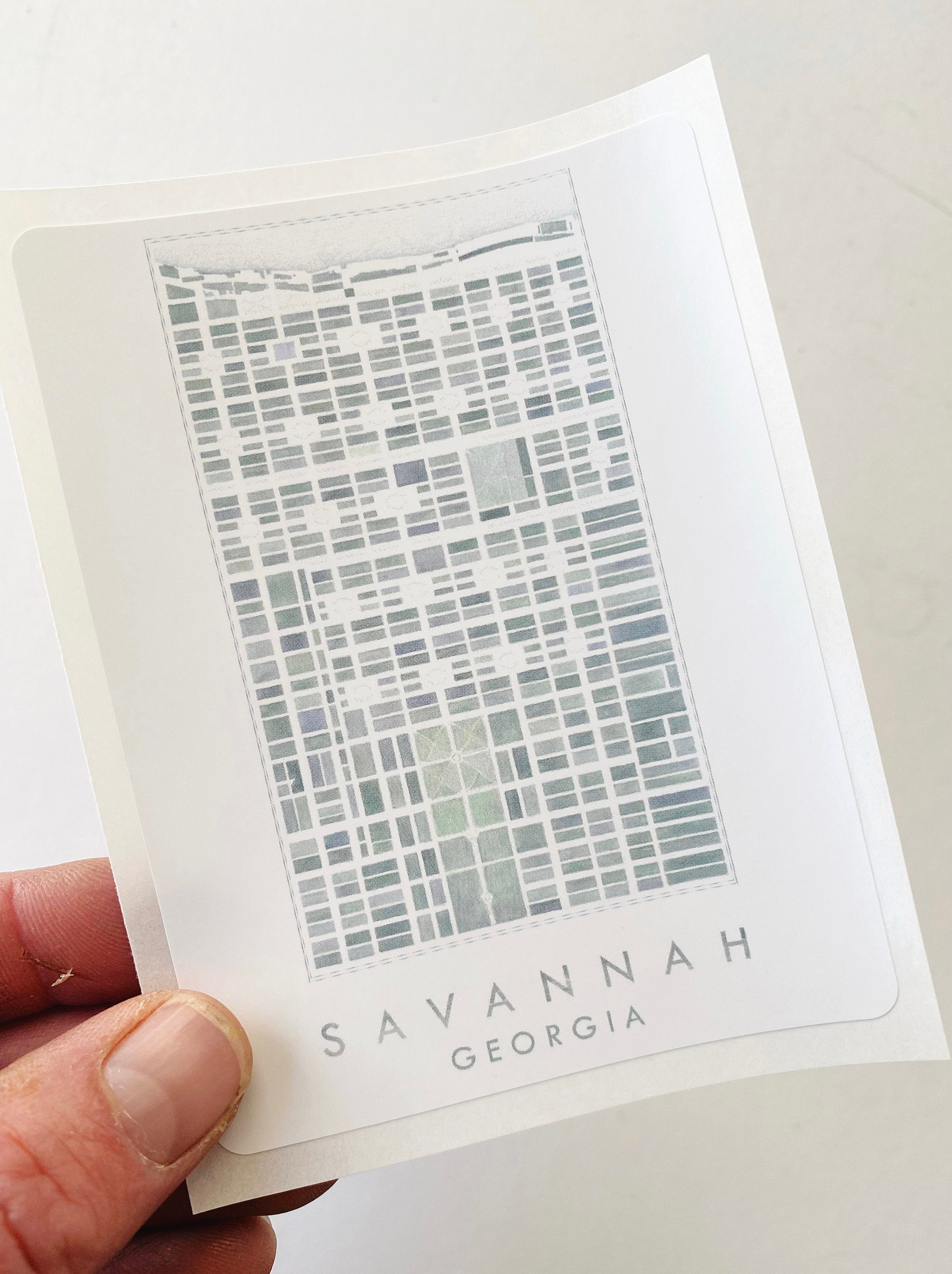 SAVANNAH Georgia Map Sticker