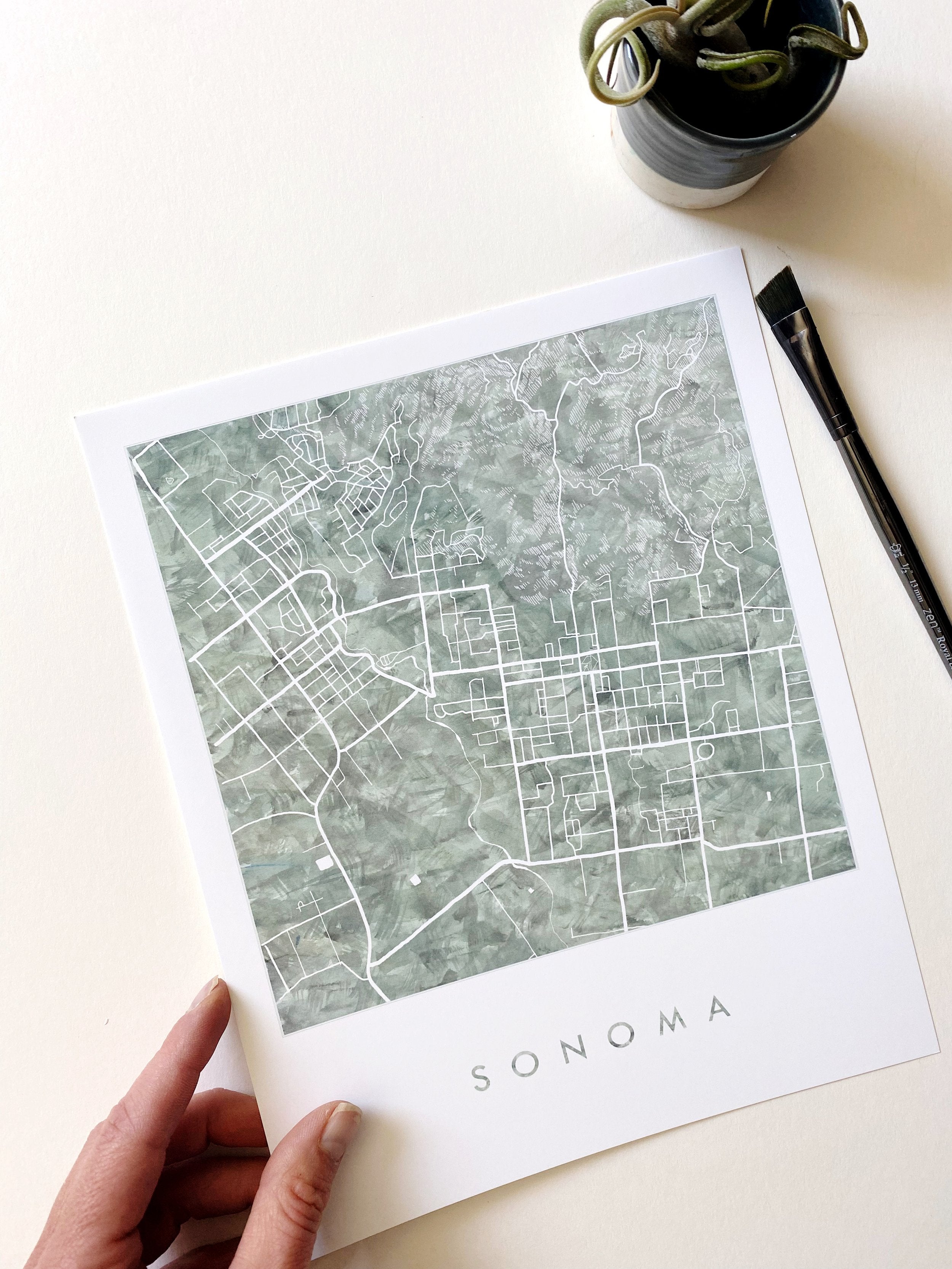 SONOMA California Watercolor Map: PRINT