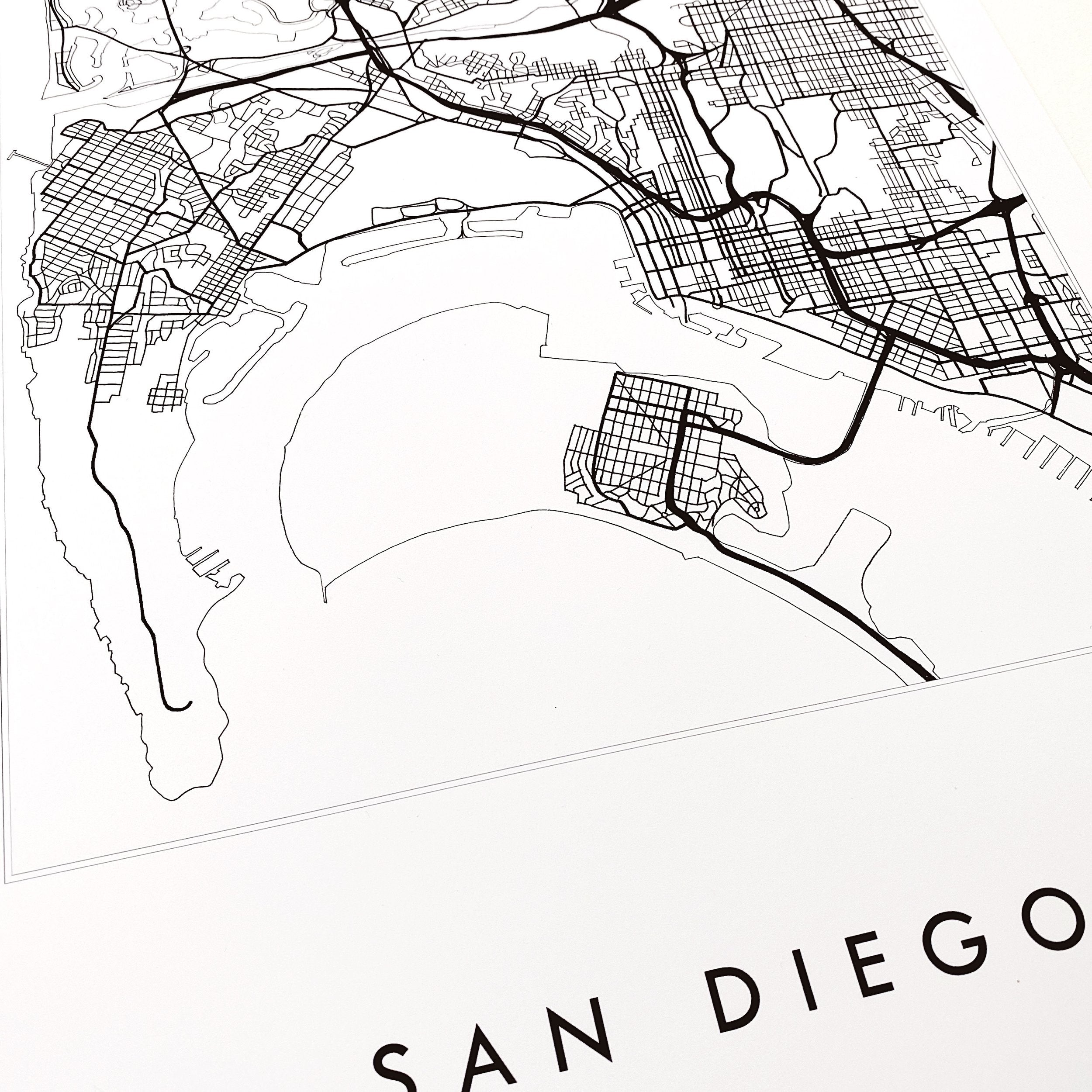 SAN DIEGO City Lines Map: PRINT