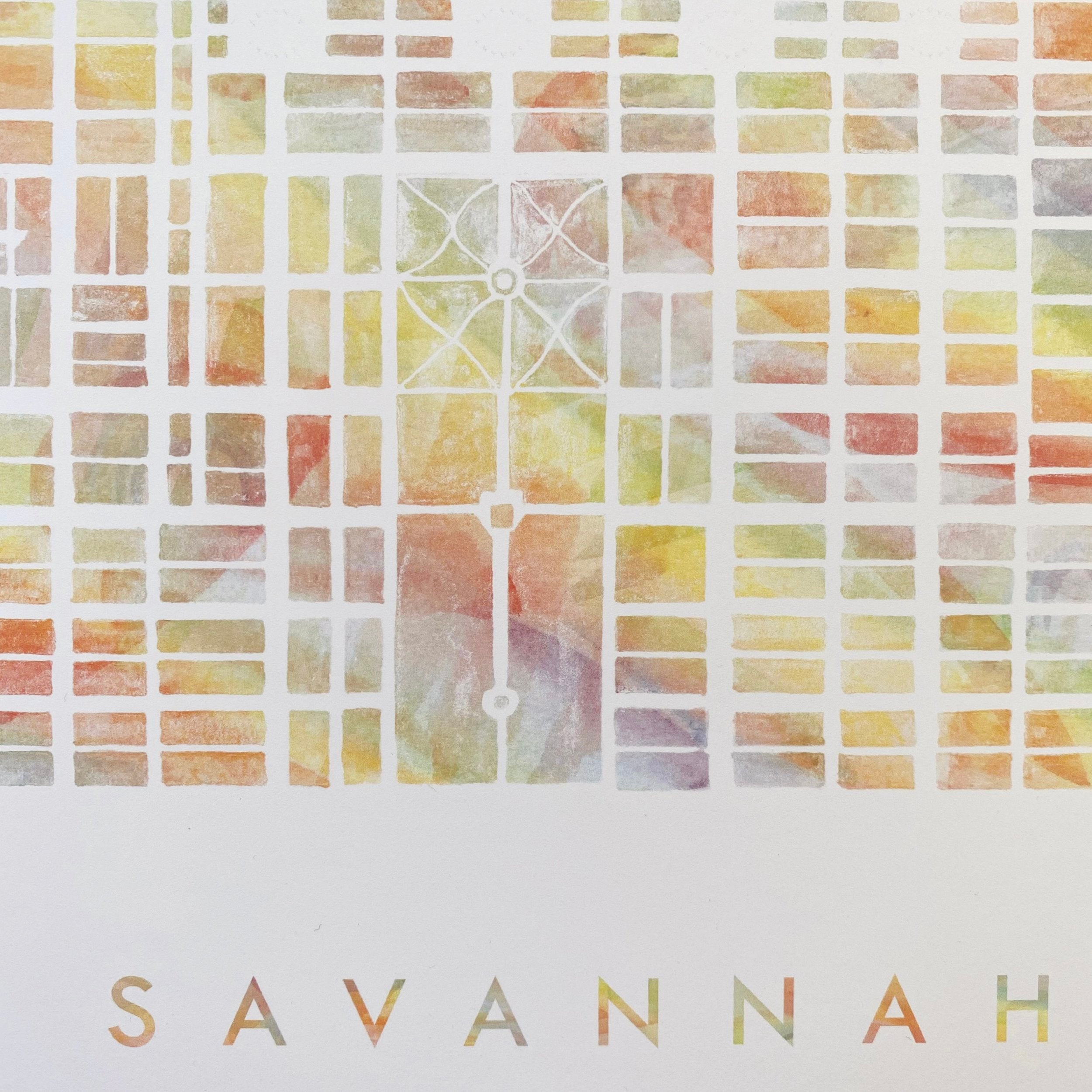 SAVANNAH Rainbow Watercolor Map: PRINT