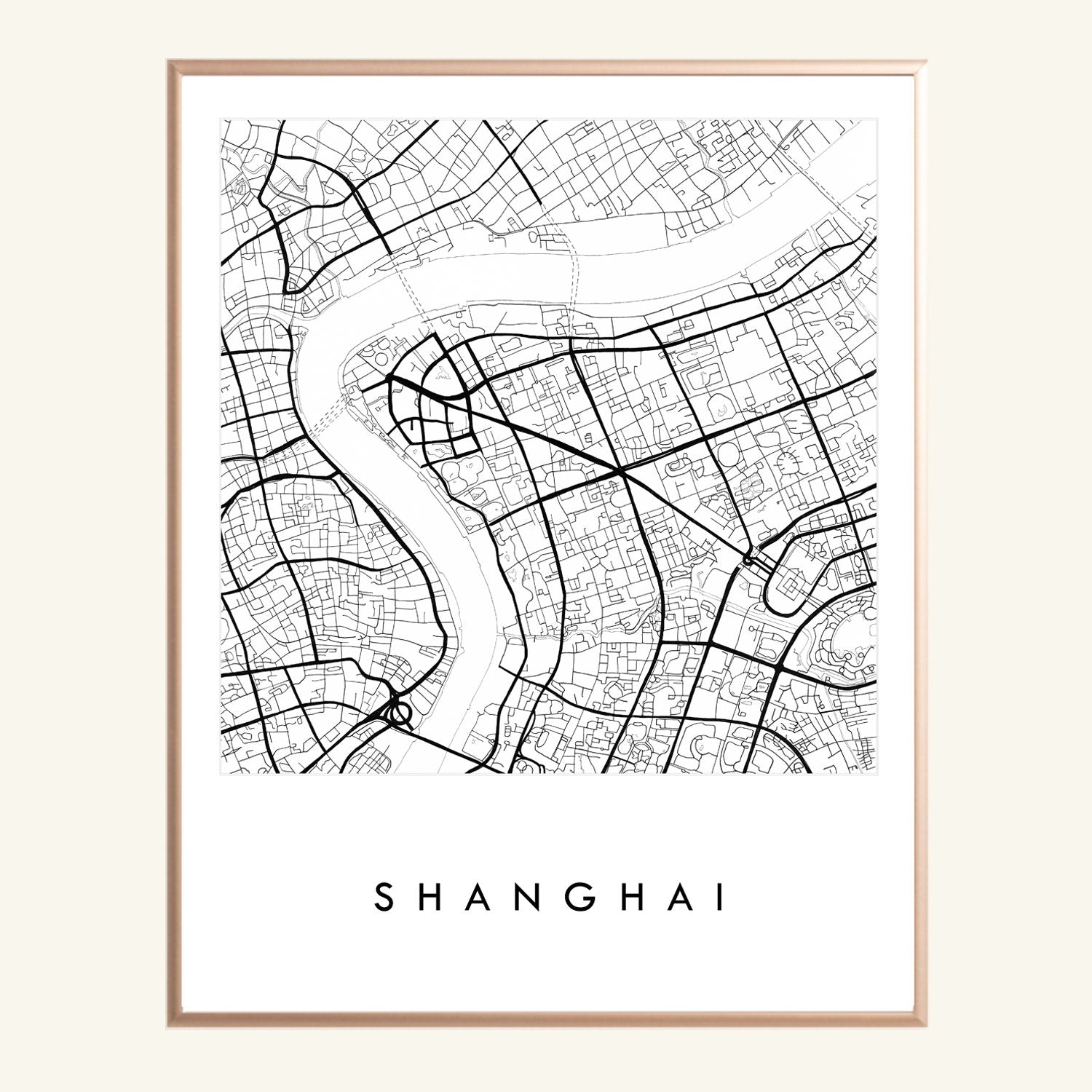 SHANGHAI City Lines Map: PRINT