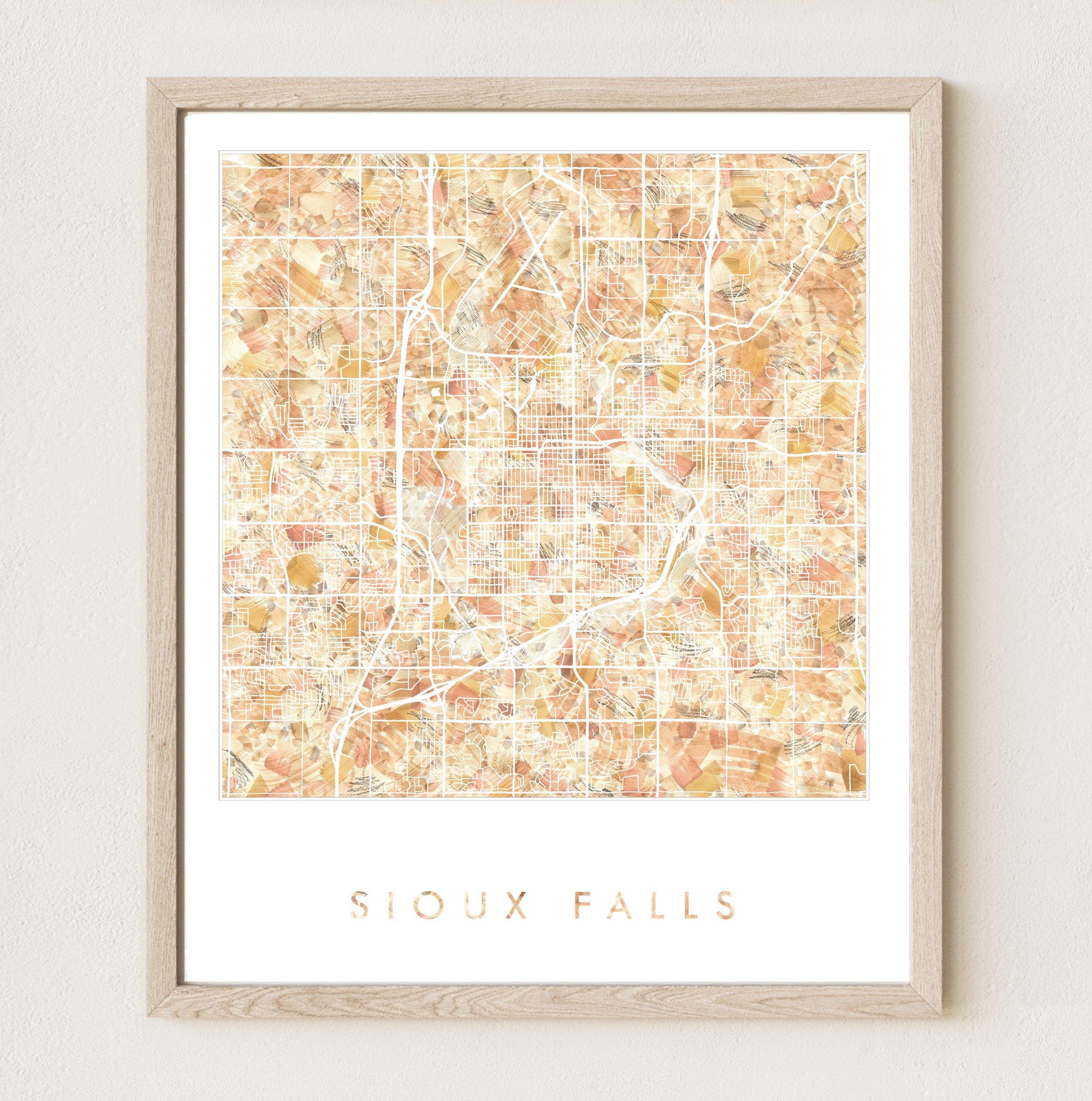 SIOUX FALLS Urban Fabrics City Map: PRINT