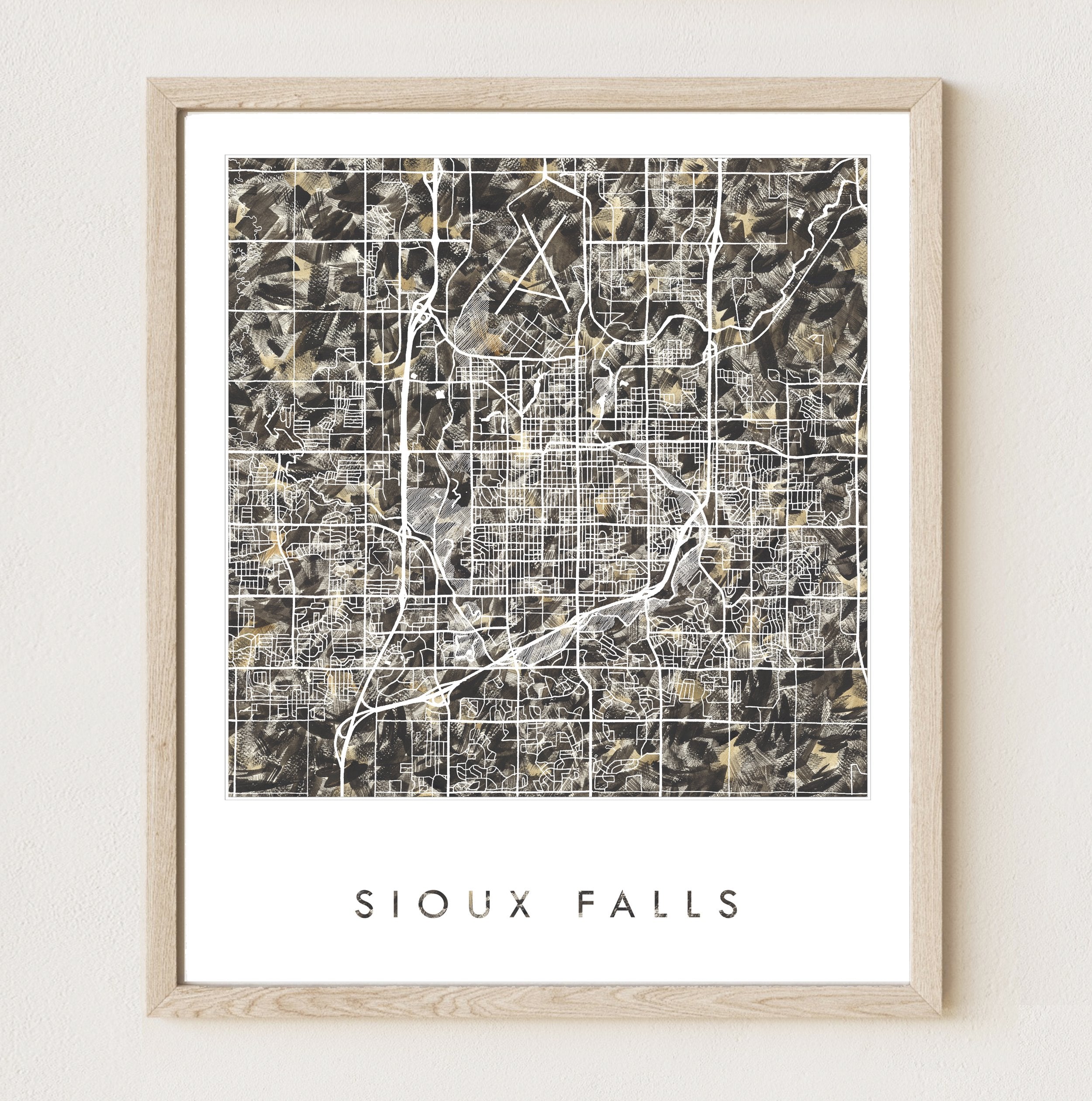 SIOUX FALLS Urban Fabrics City Map: PRINT