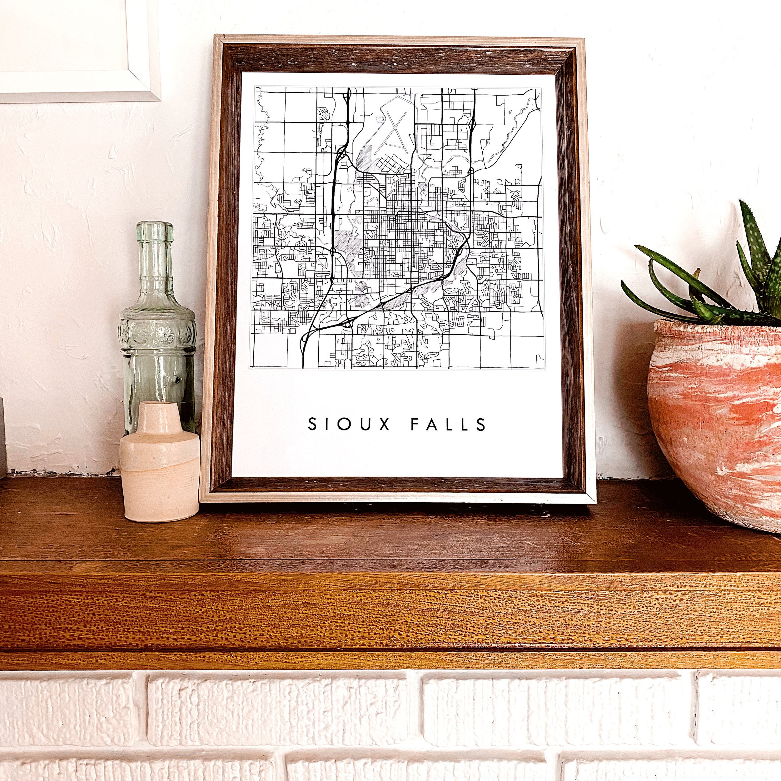 SIOUX FALLS City Lines Map: PRINT