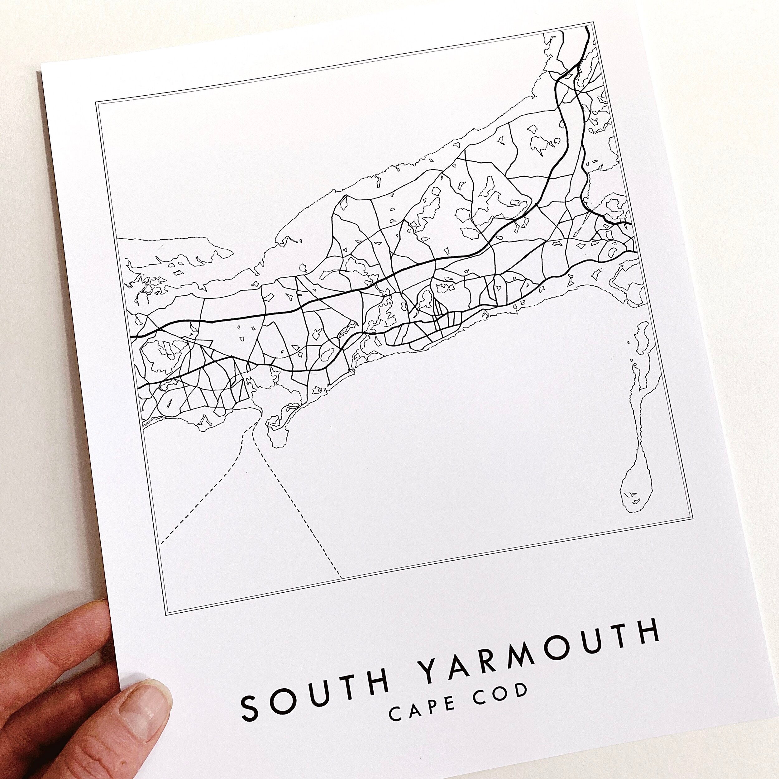 CAPE COD Hyannis Yarmouth Dennis Chatham Brewster Massachusetts: City Lines Street Map: PRINT