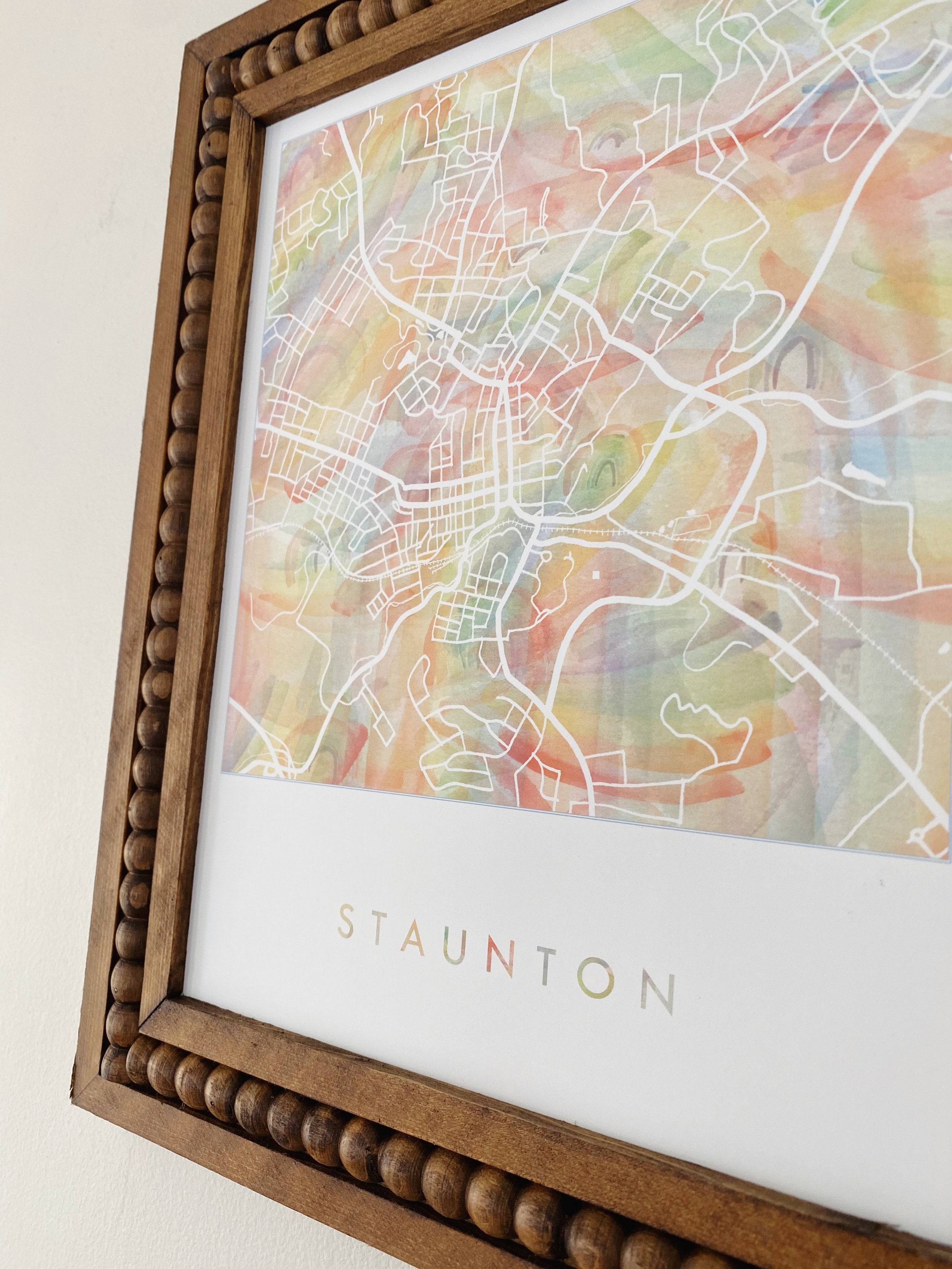 STAUNTON Pride Rainbow Watercolor Map: PRINT