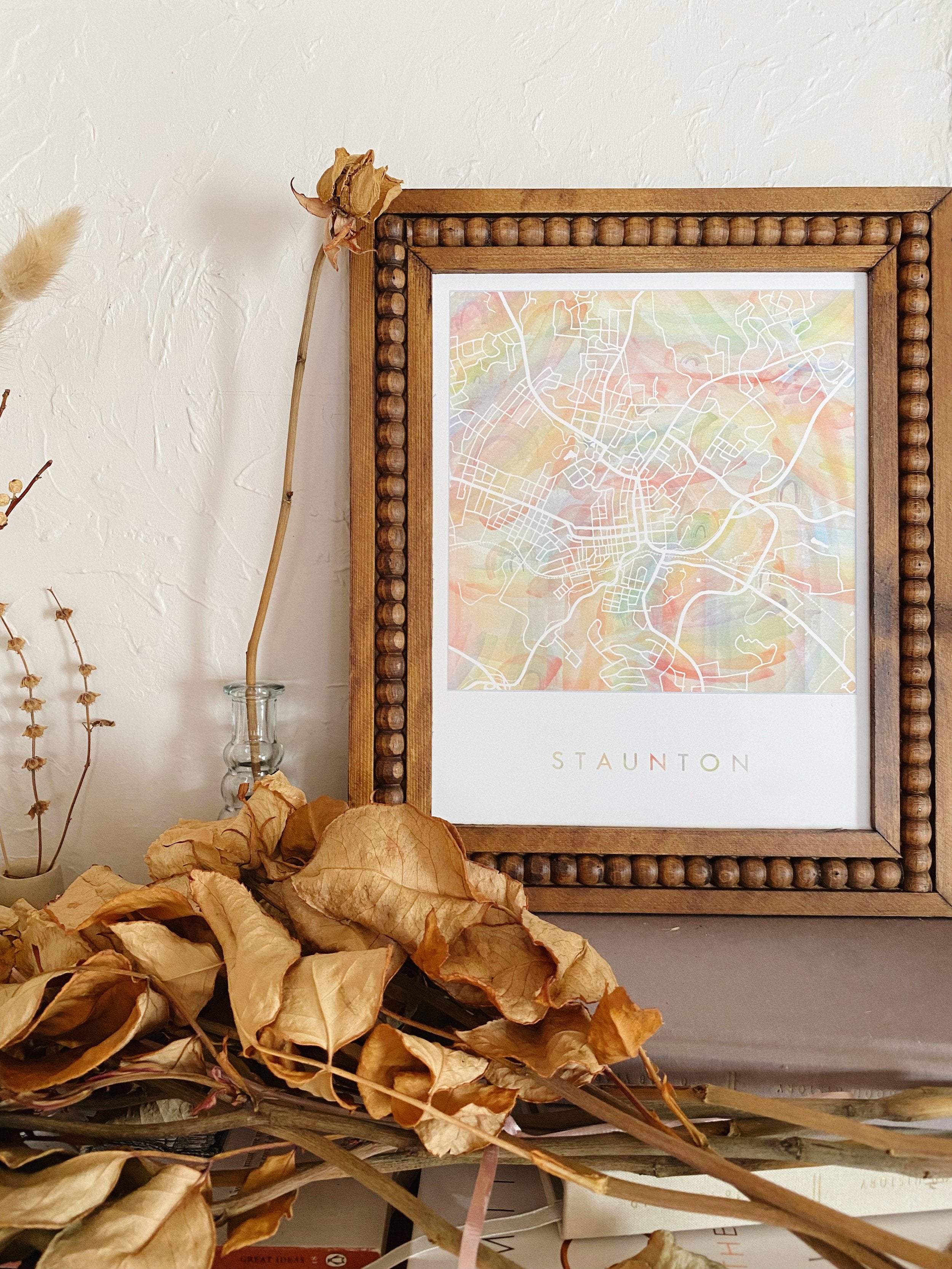 STAUNTON Pride Rainbow Watercolor Map: PRINT