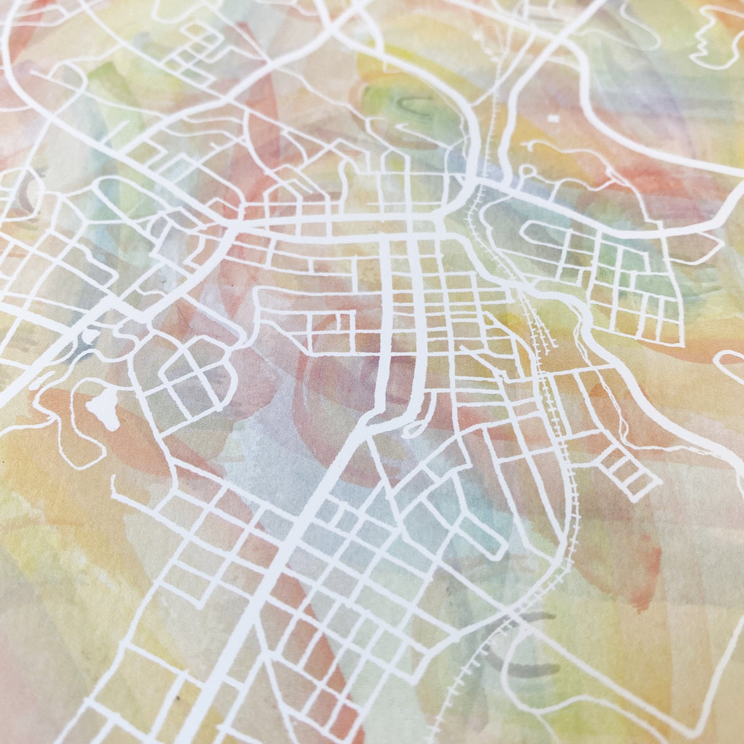 STAUNTON Pride Rainbow Watercolor Map: PRINT