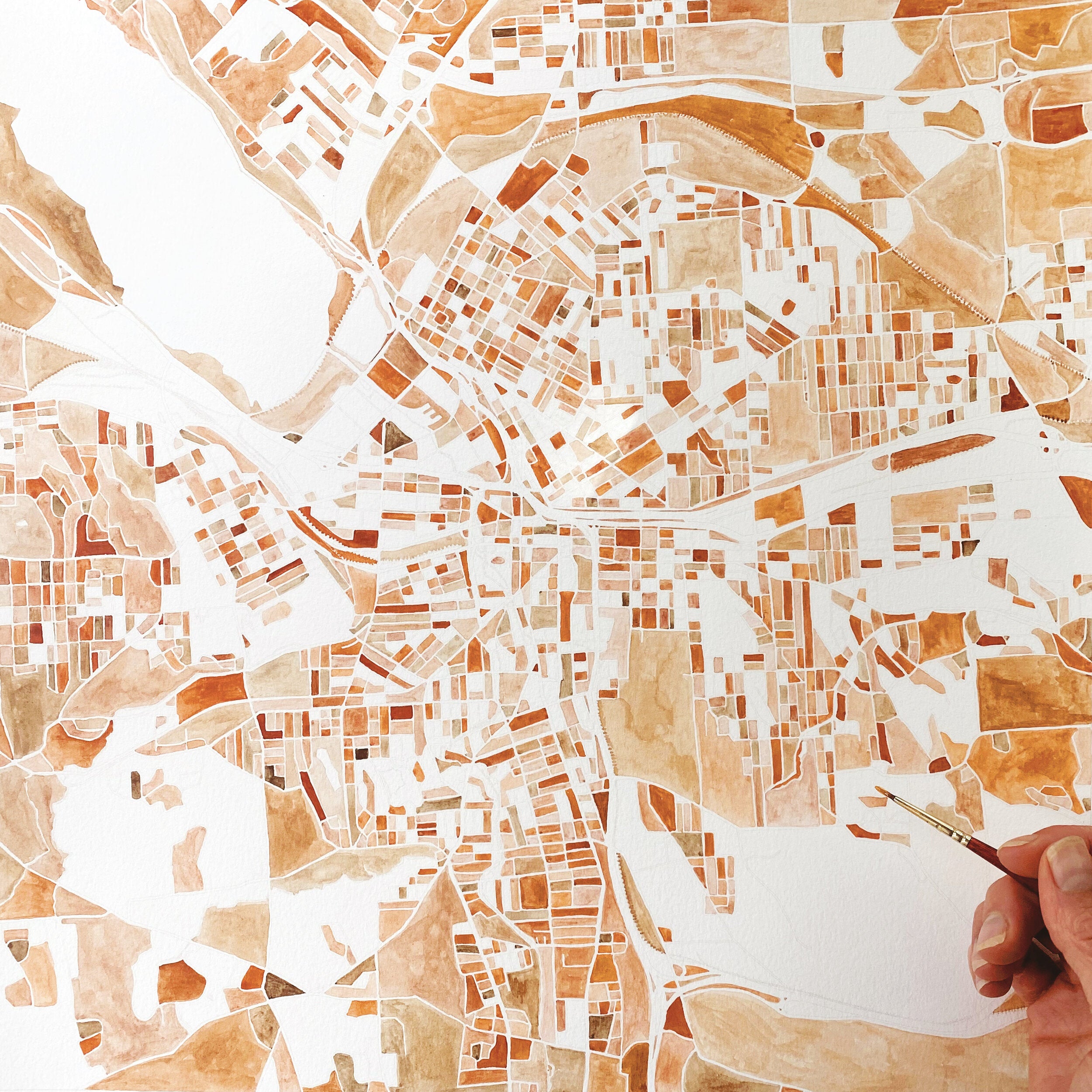 SYRACUSE Watercolor City Blocks Map: PRINT