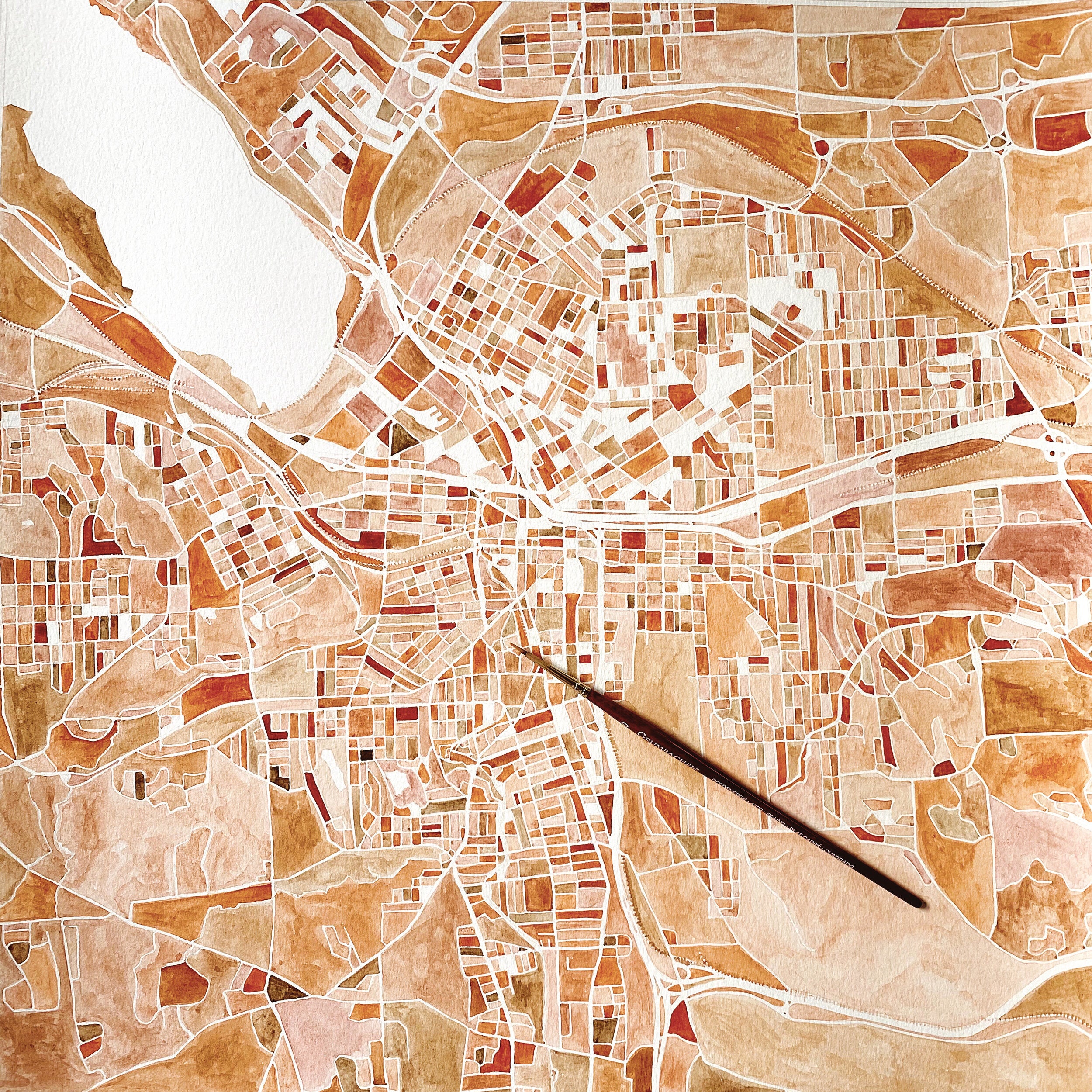 SYRACUSE Watercolor City Blocks Map: PRINT