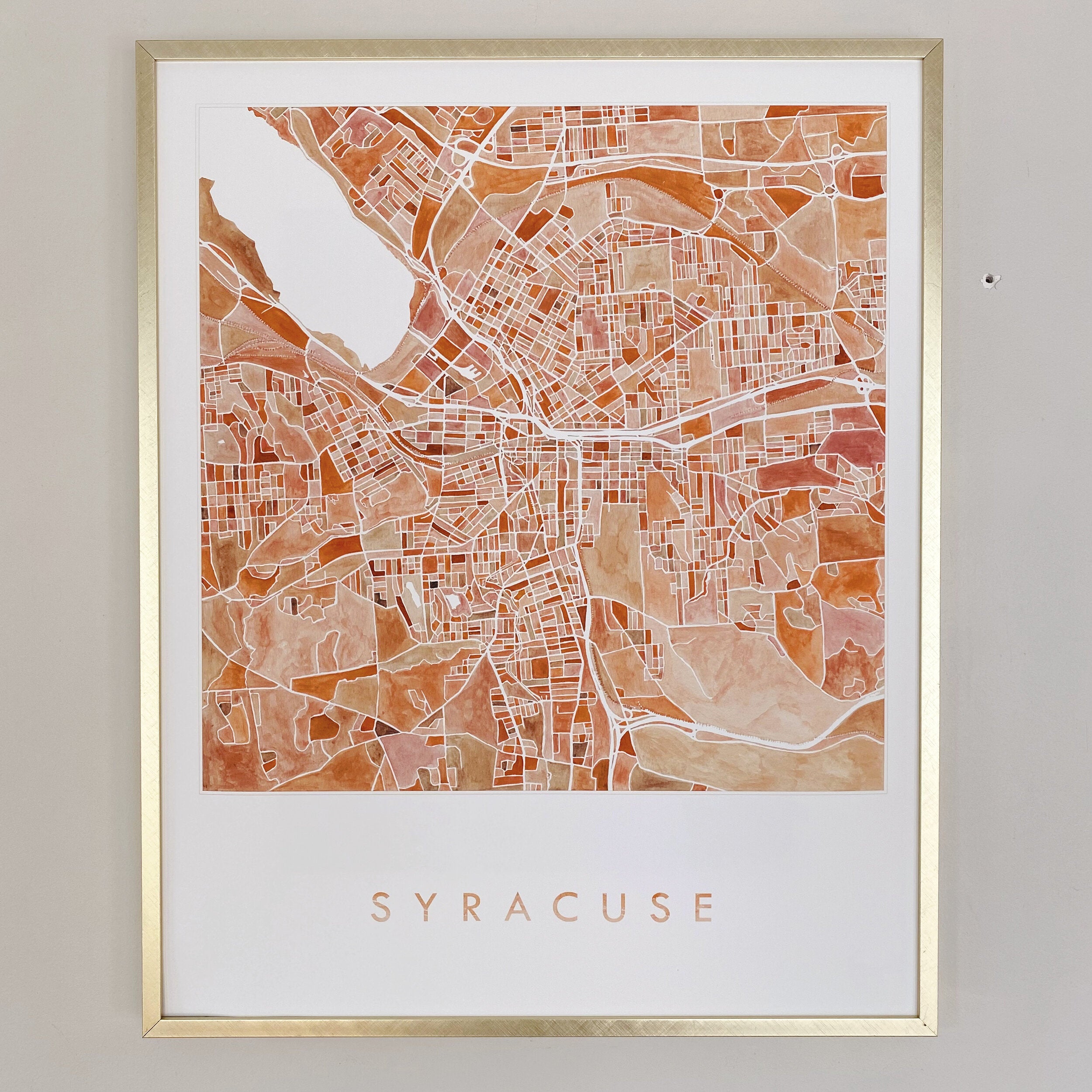 SYRACUSE Watercolor City Blocks Map: PRINT