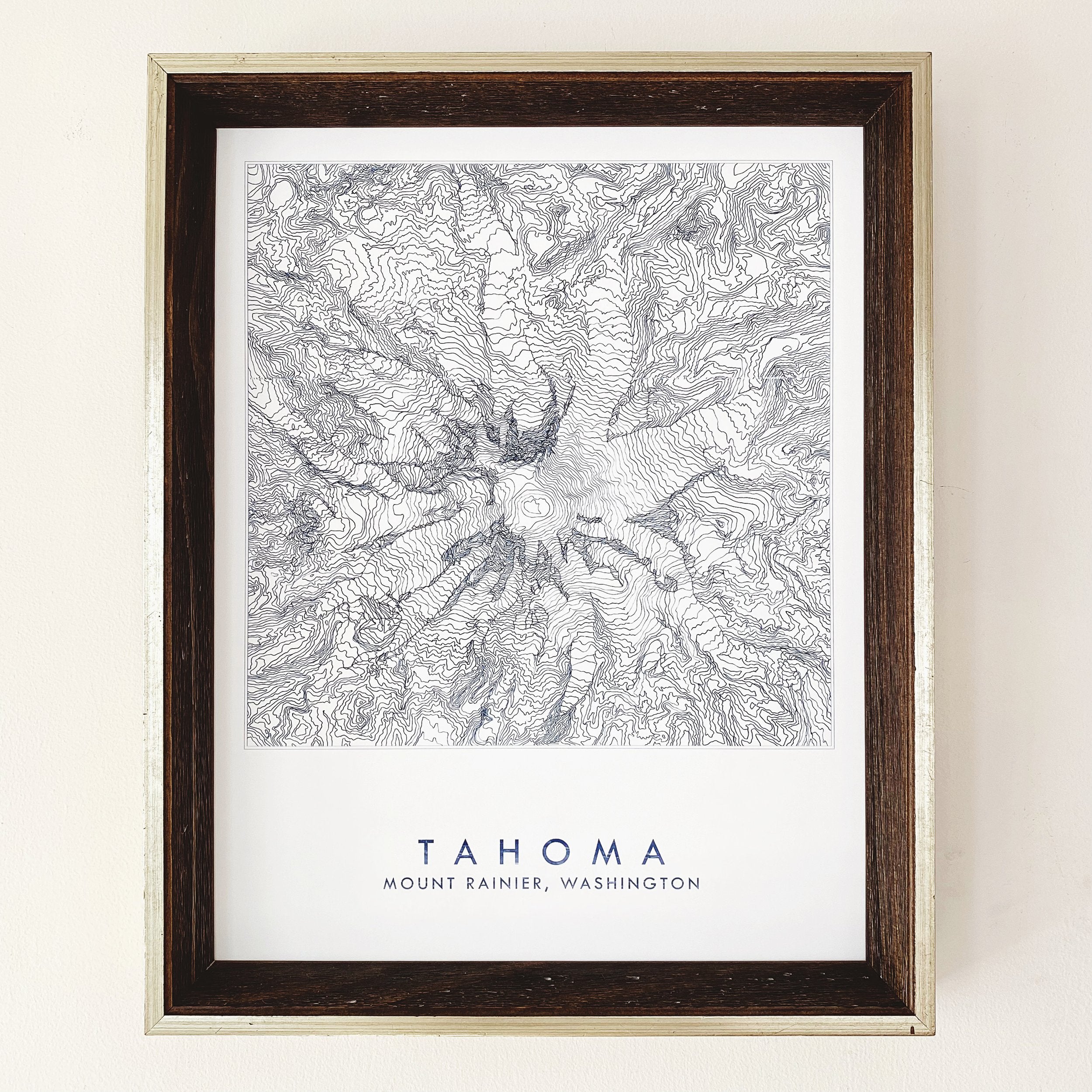 TAHOMA Mount Rainier Washington Topographical Map Drawing: PRINT