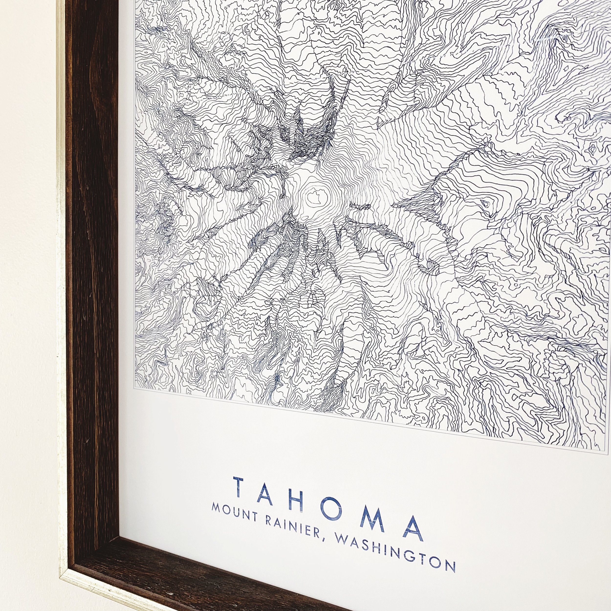 TAHOMA Mount Rainier Washington Topographical Map Drawing: PRINT