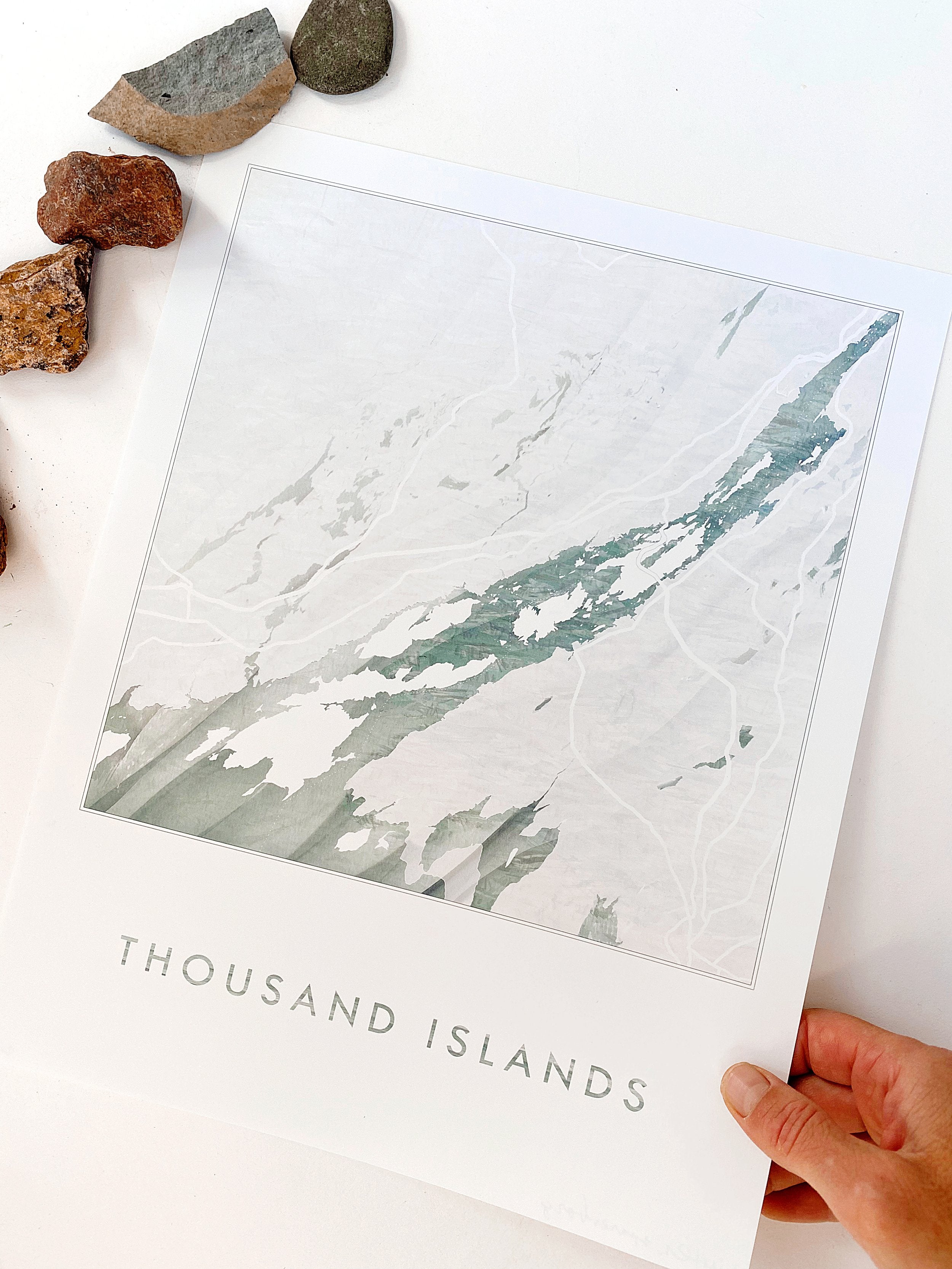 THOUSAND ISLANDS New York Map Watercolor Map: PRINT