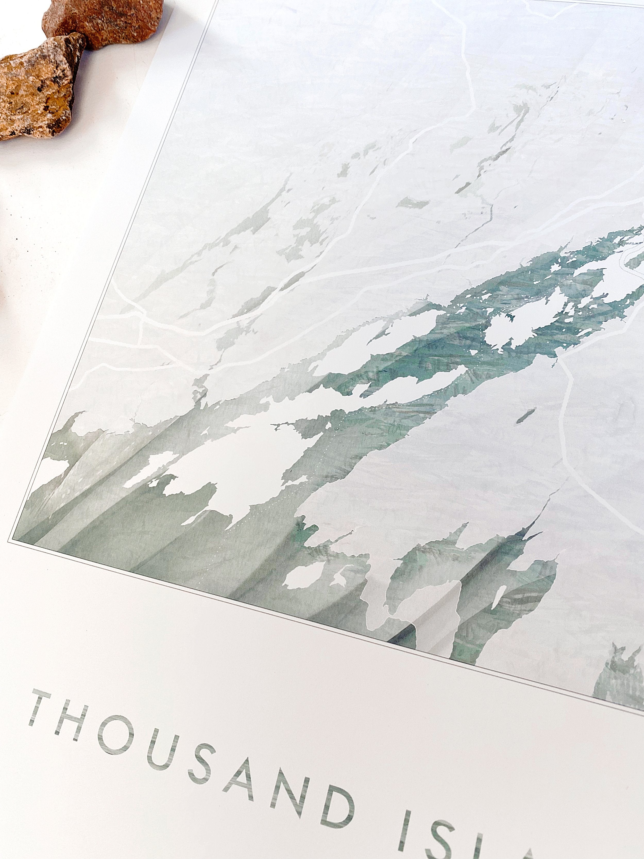 THOUSAND ISLANDS New York Map Watercolor Map: PRINT