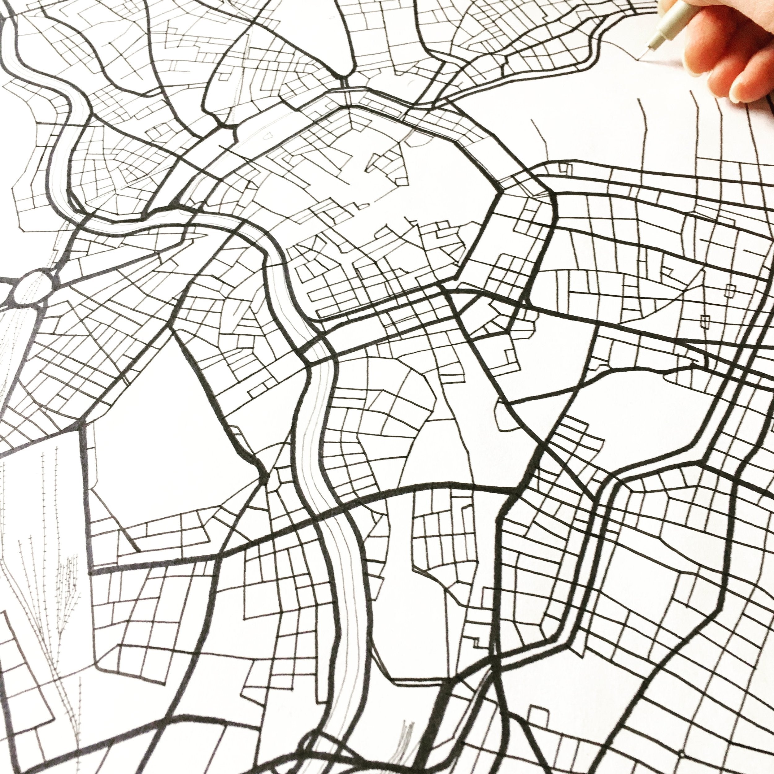 VIENNA Watercolor Map + Sketch: PRINT