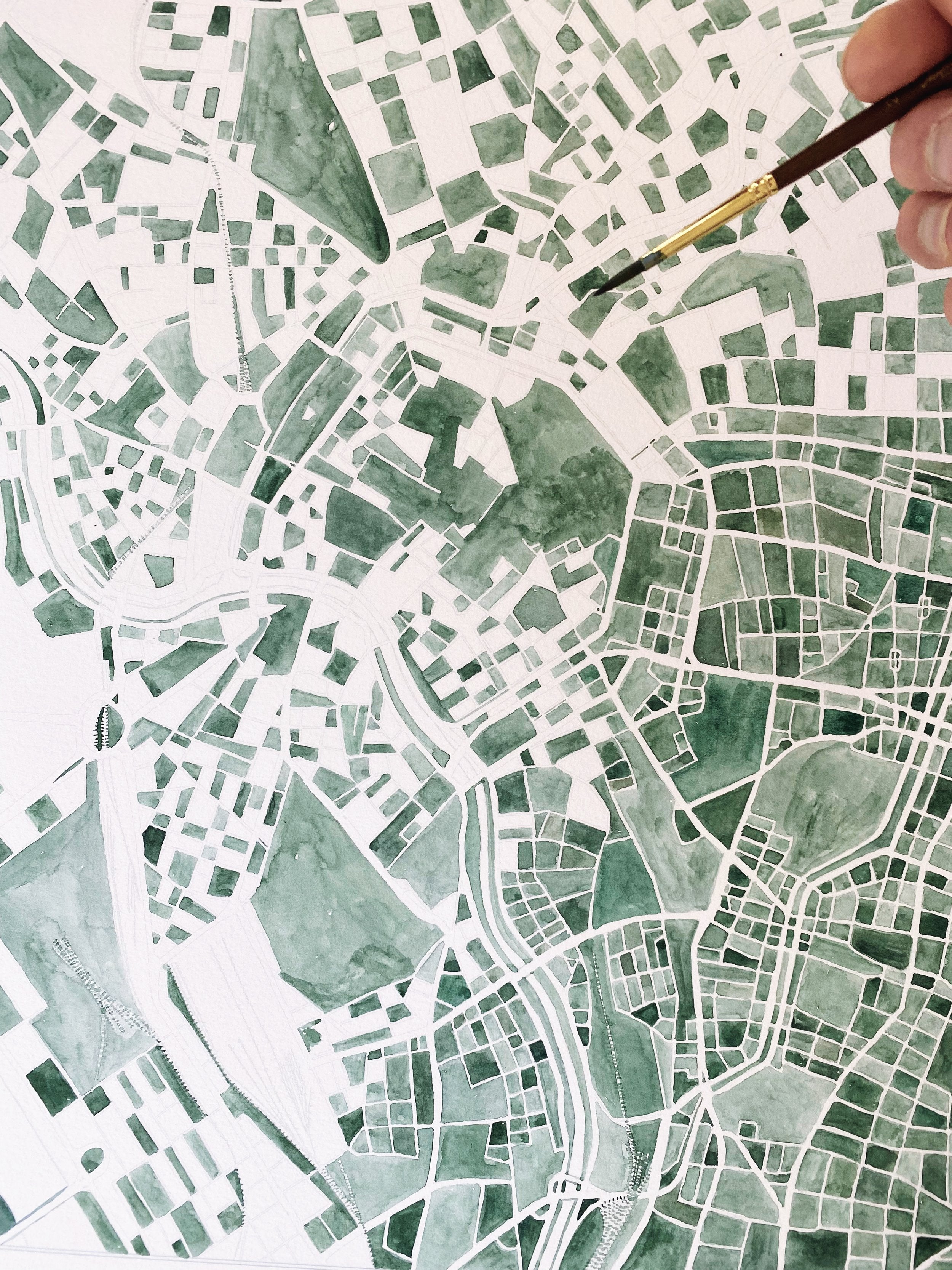 VIENNA Watercolor Map + Sketch: PRINT