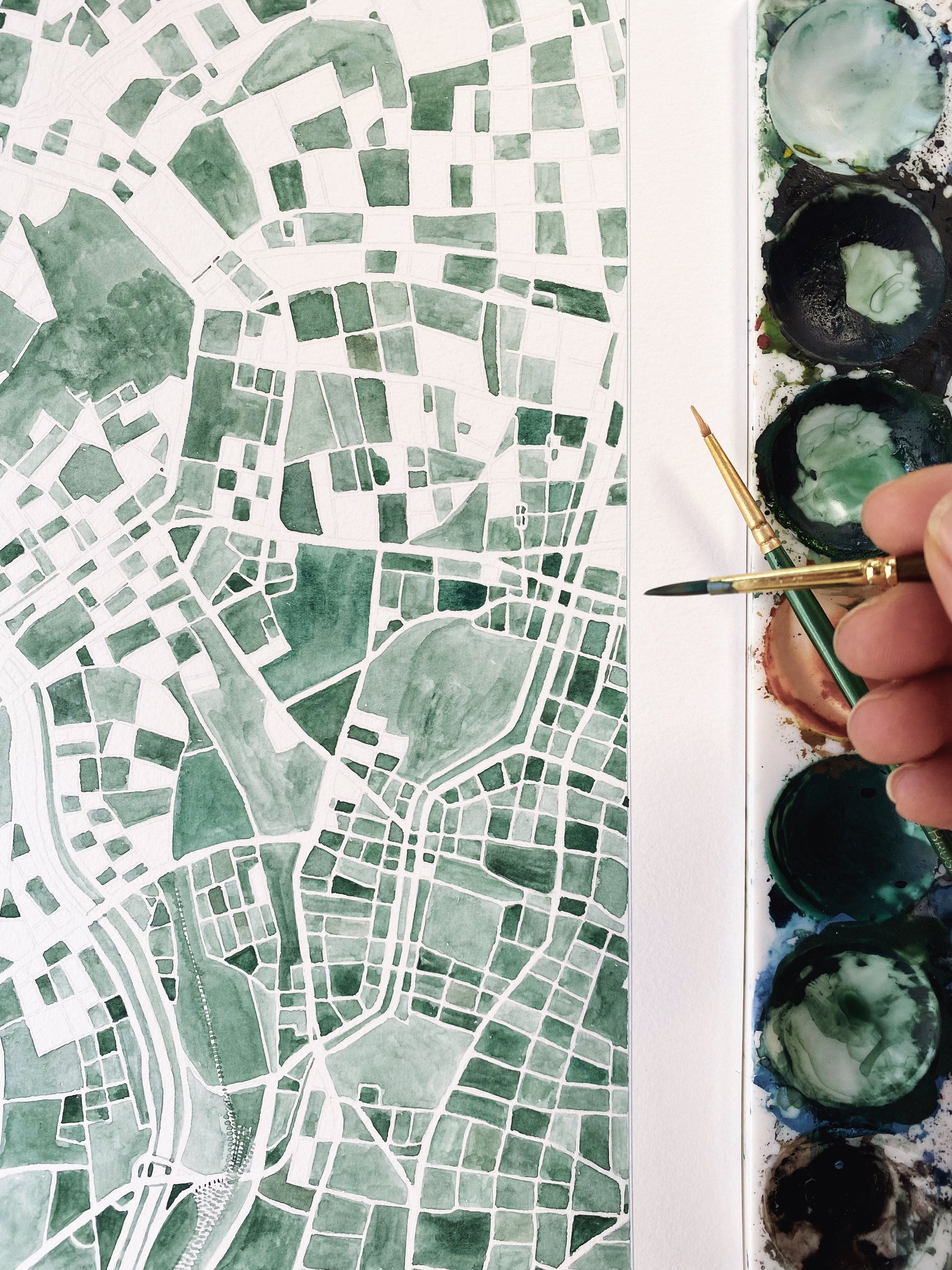VIENNA Watercolor Map + Sketch: PRINT