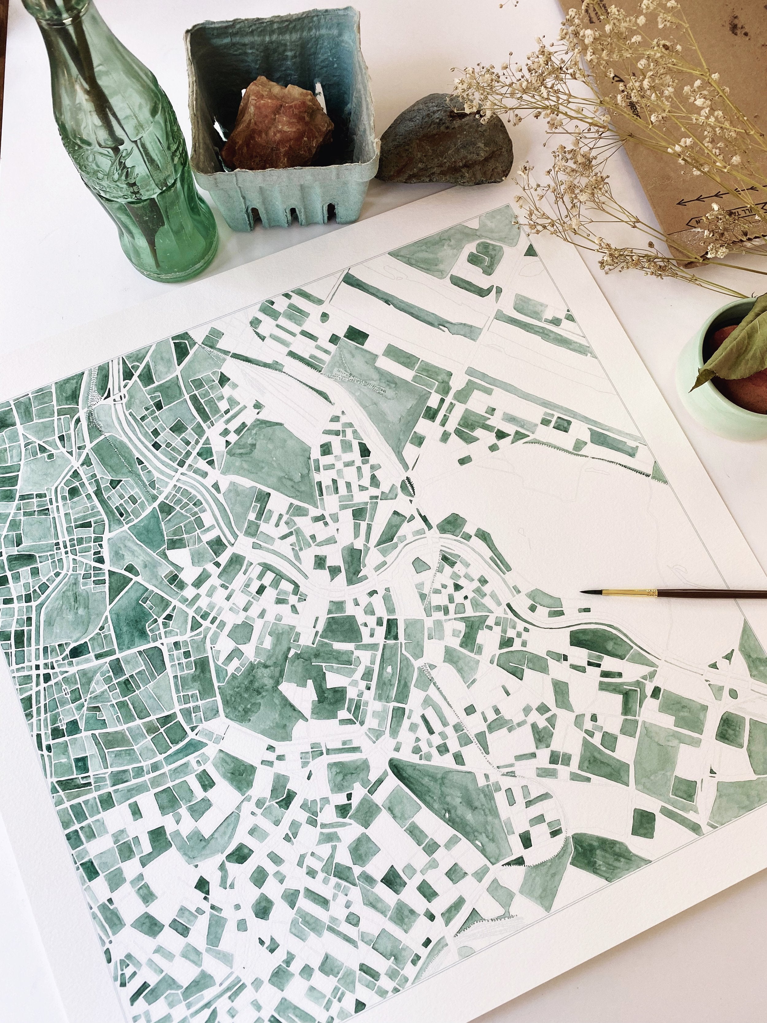 VIENNA Watercolor Map + Sketch: PRINT