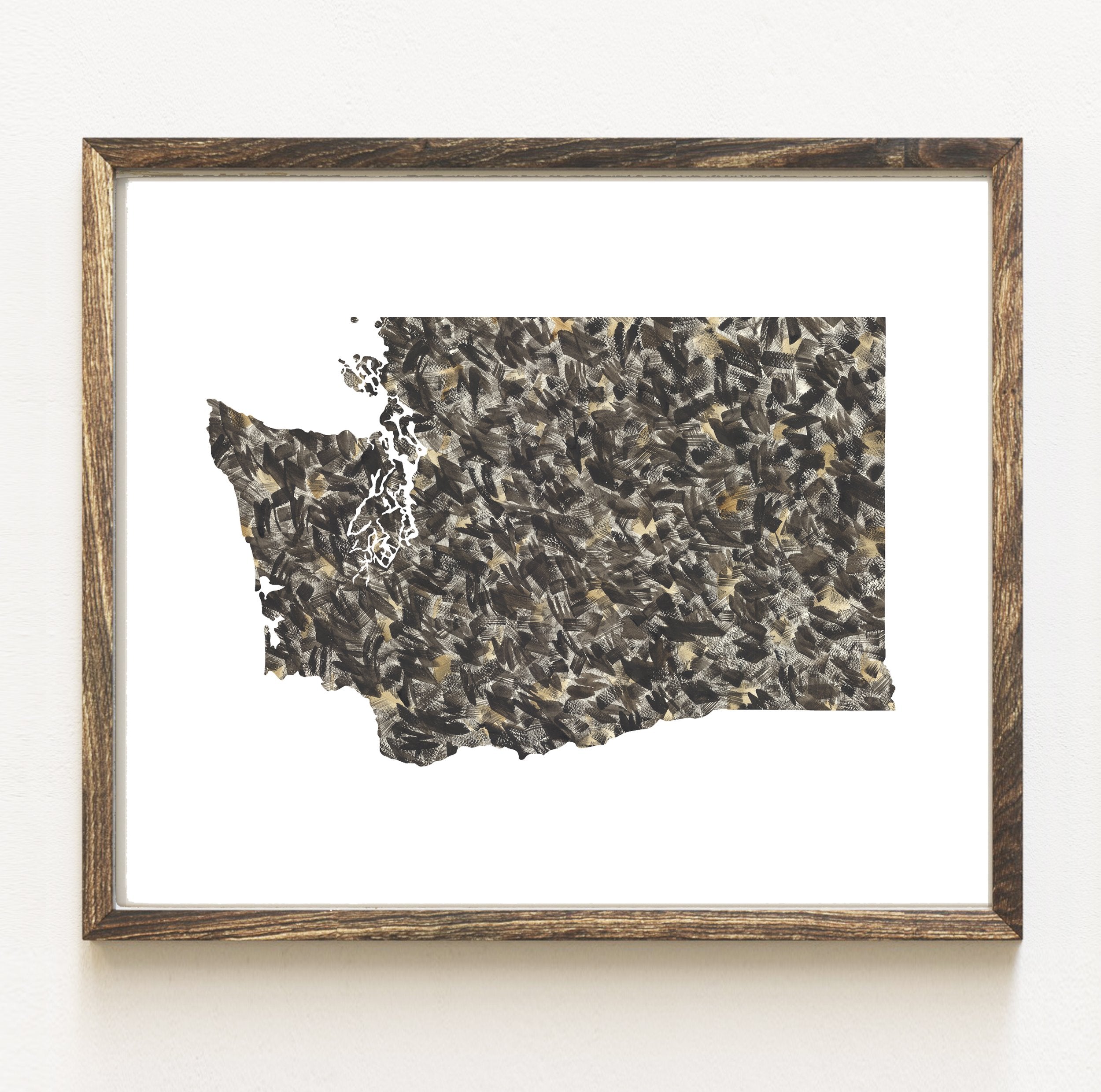 WASHINGTON State Map: PRINT