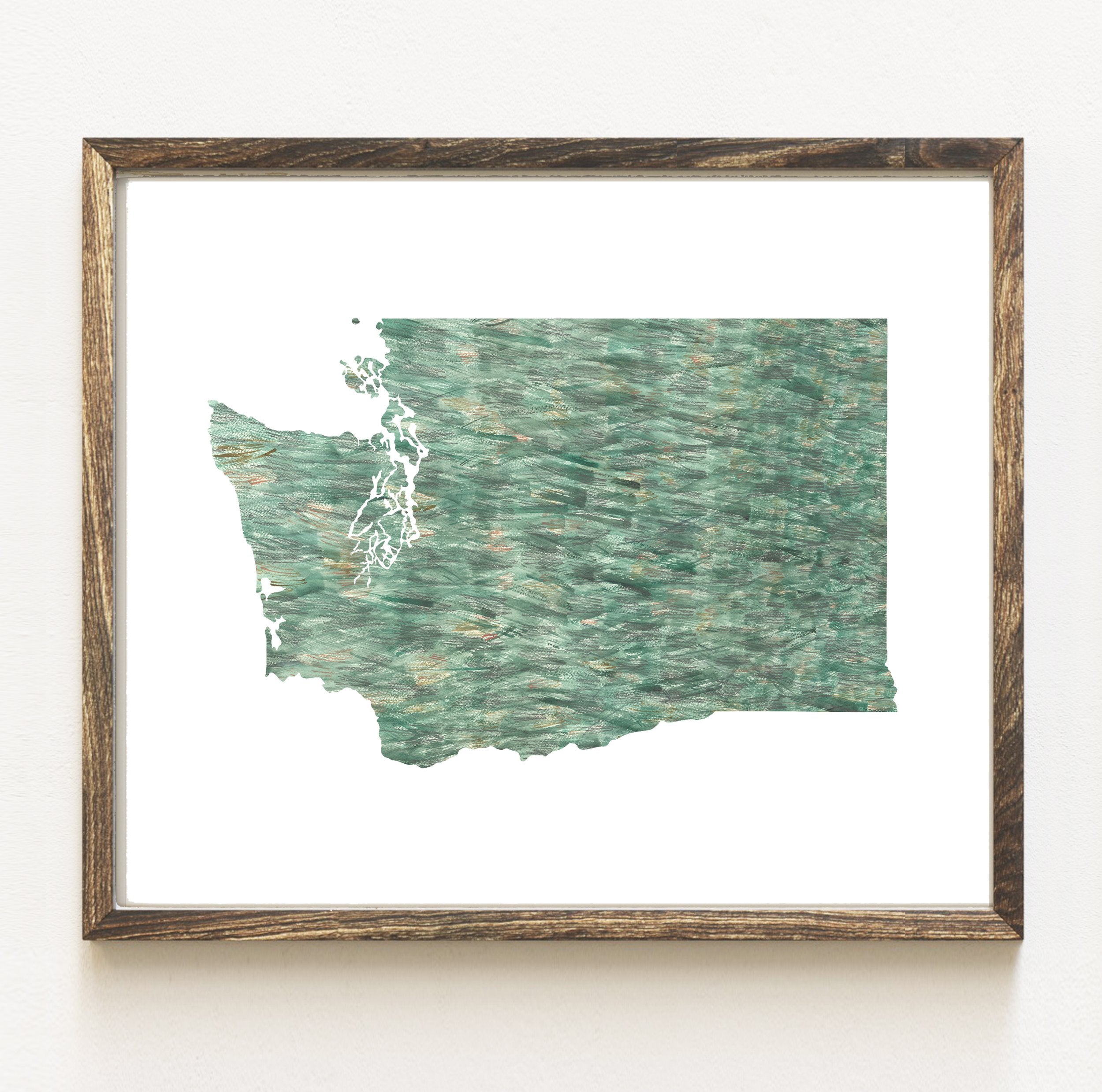 WASHINGTON State Map: PRINT