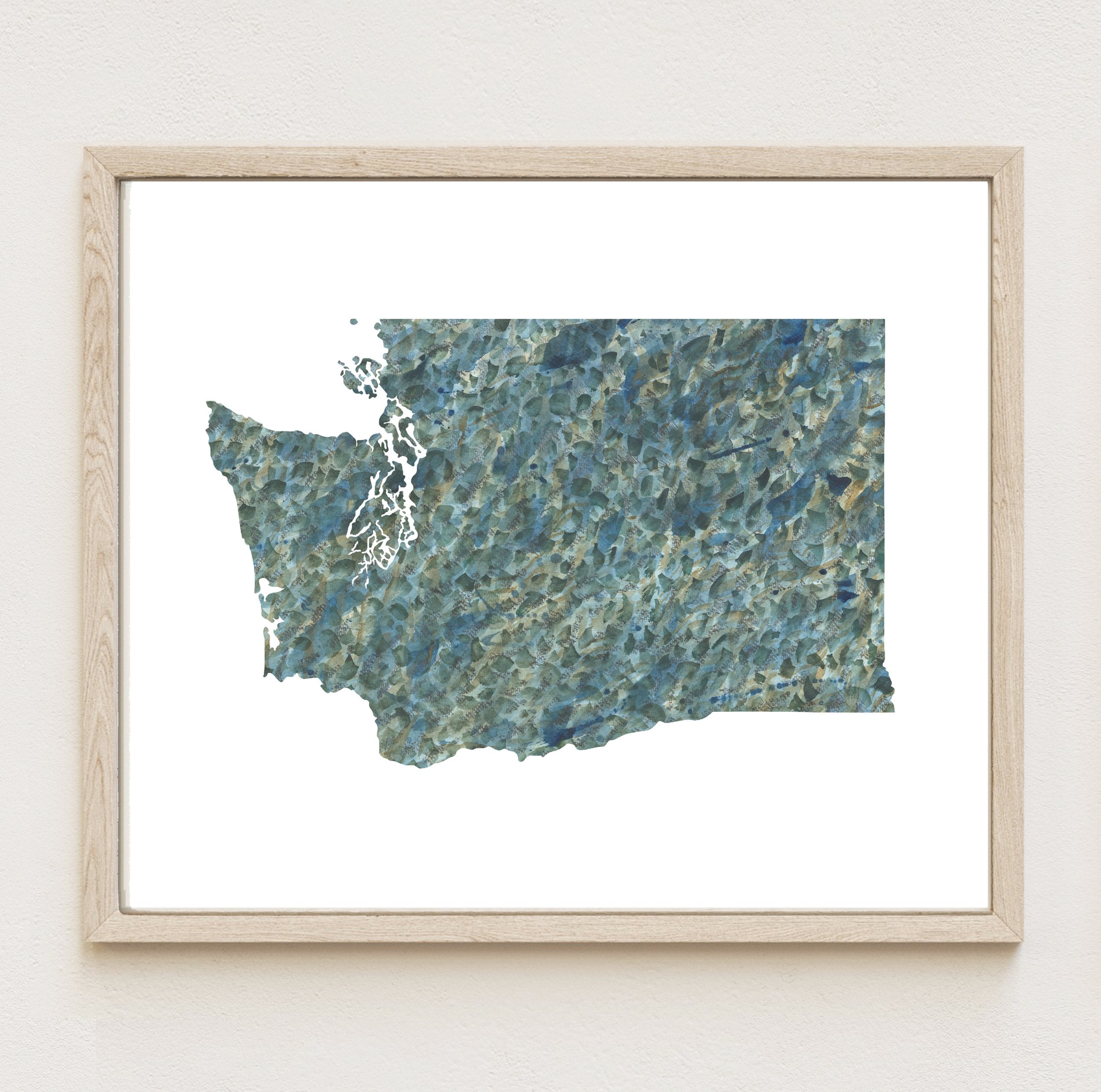 WASHINGTON State Map: PRINT