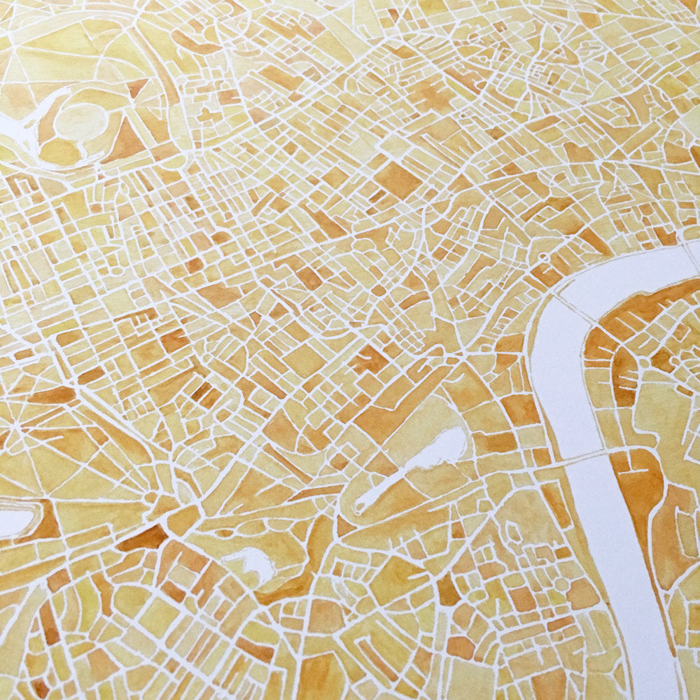 LONDON Watercolor City Blocks Map: PRINT