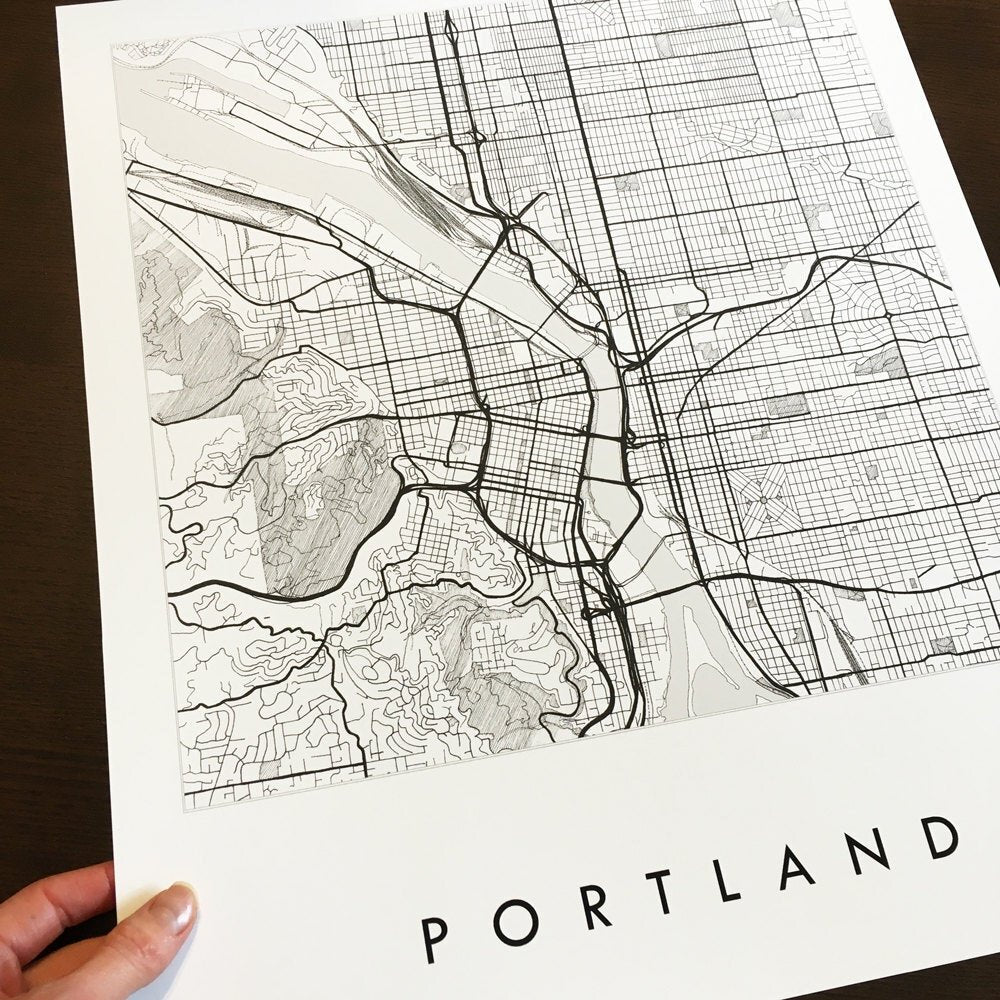 PORTLAND Oregon City Lines Map: PRINT