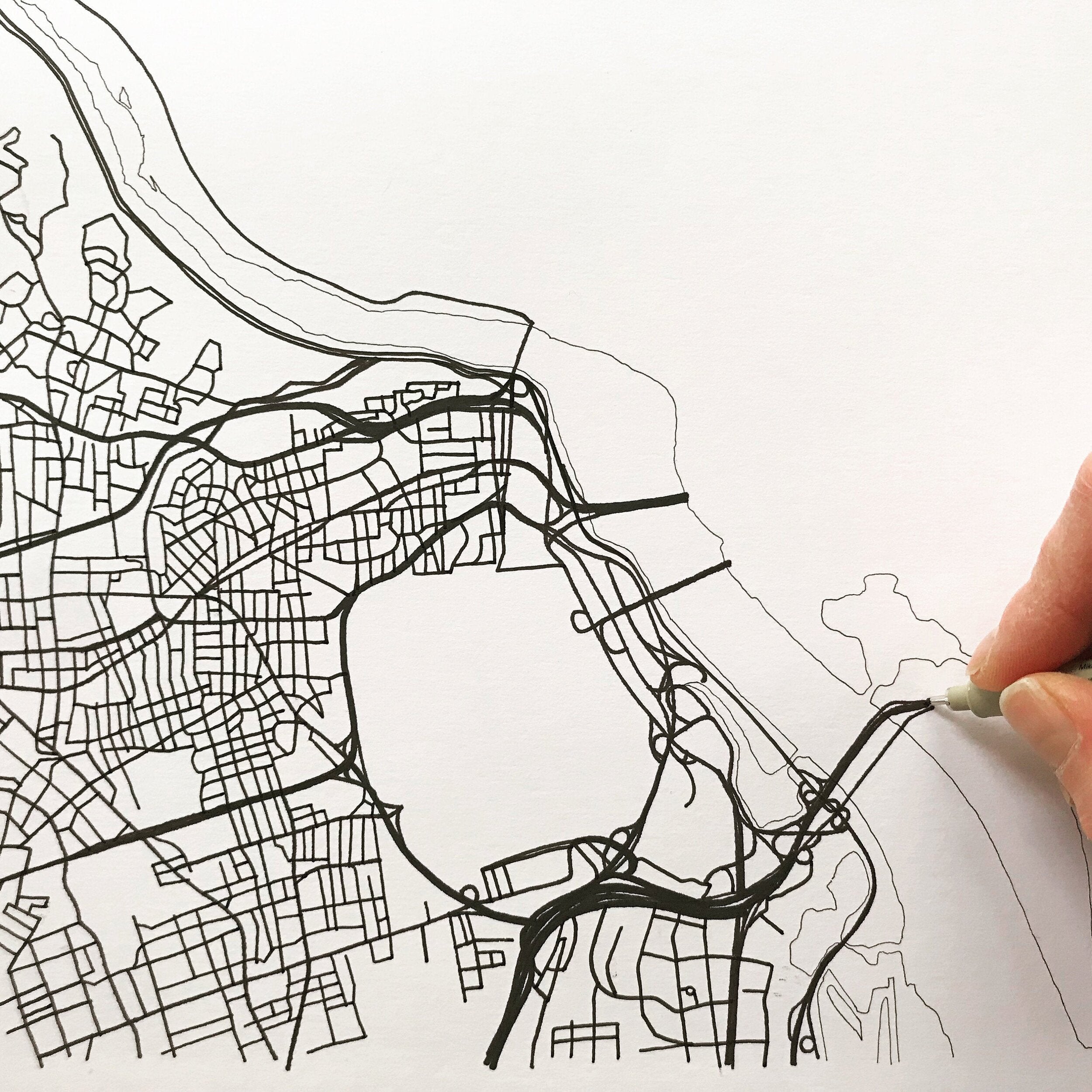 WASHINGTON DC City Lines Map: PRINT