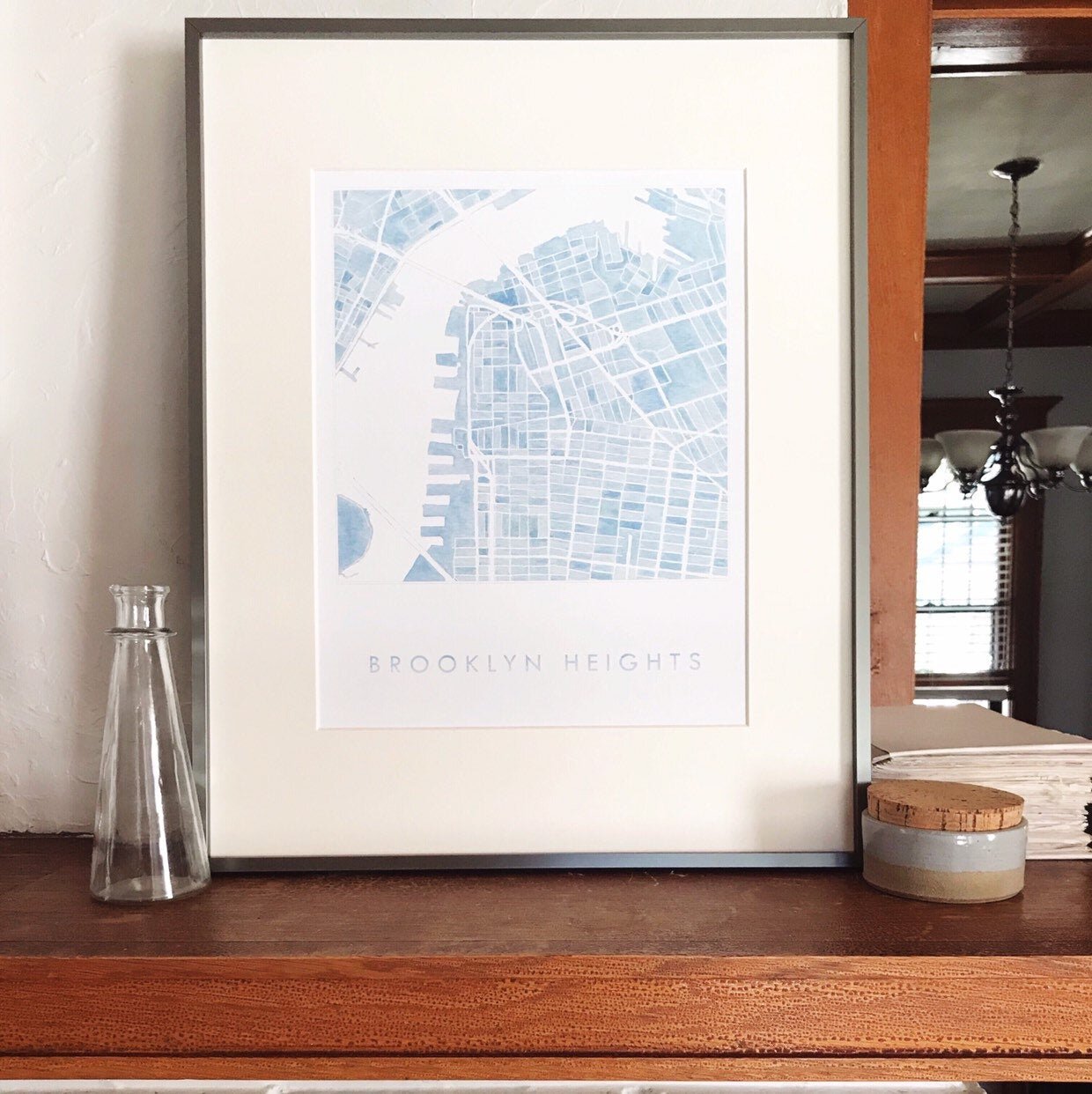 BROOKLYN HEIGHTS Watercolor City Blocks Map: PRINT