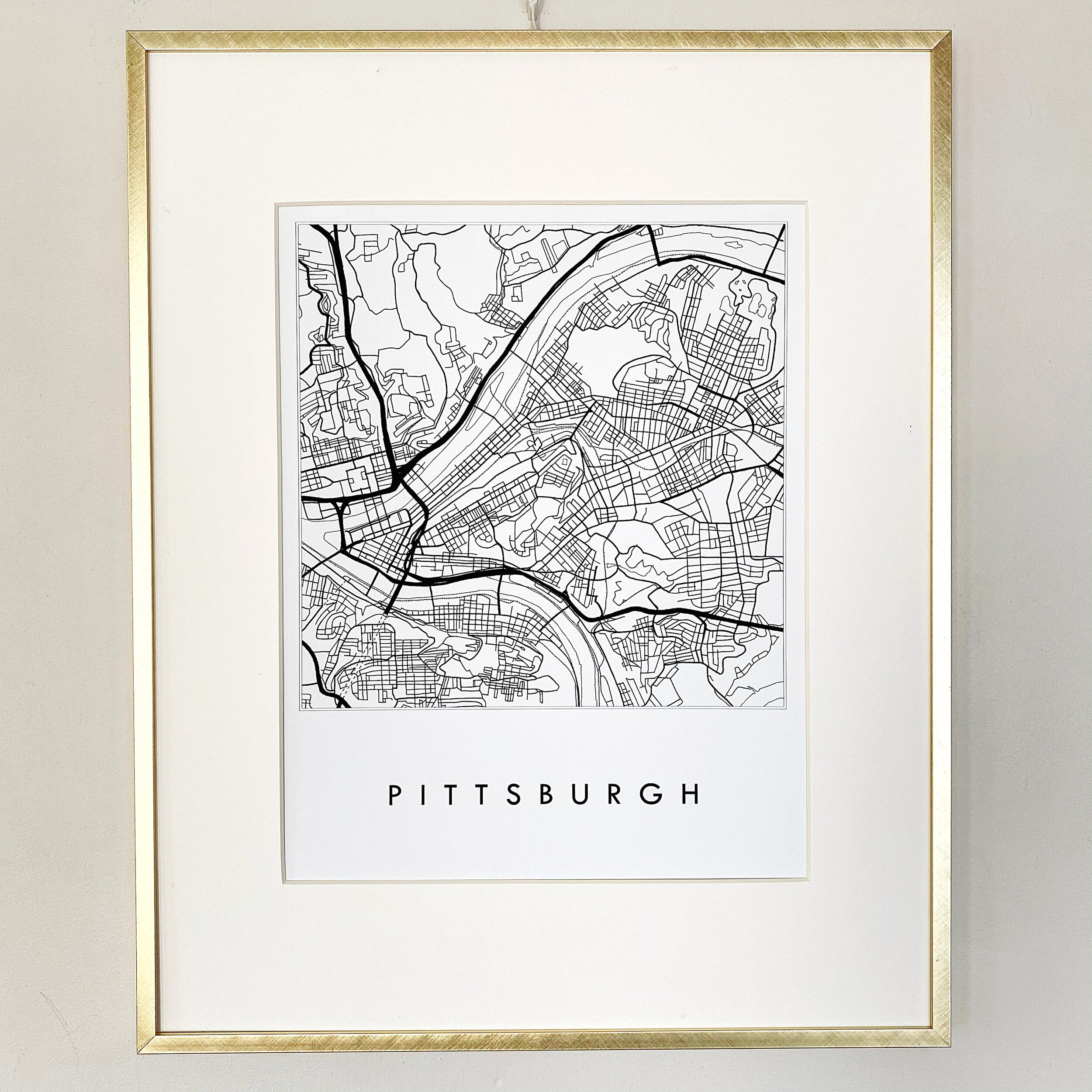 PITTSBURGH City Lines Map: PRINT