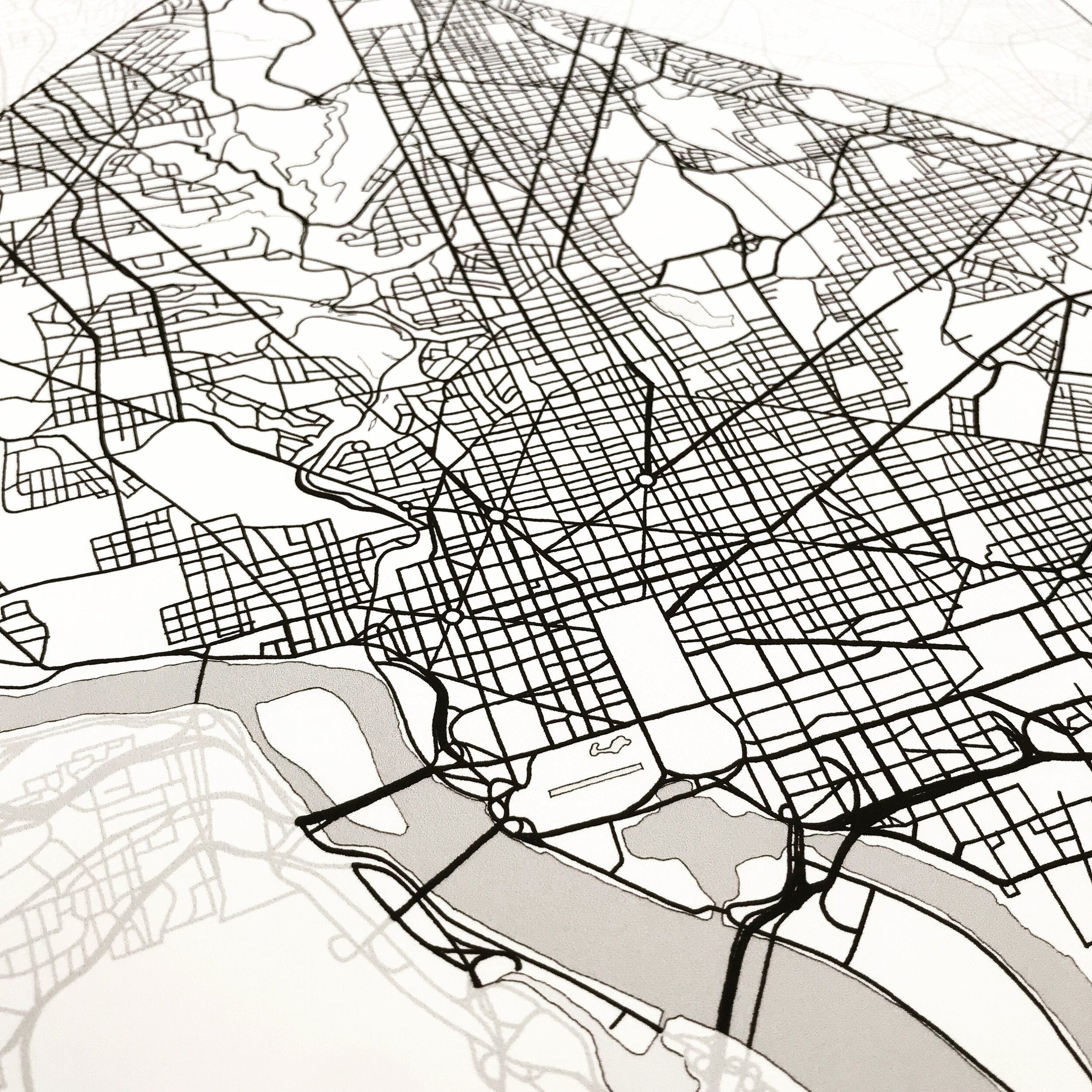 WASHINGTON DC City Lines Map: PRINT