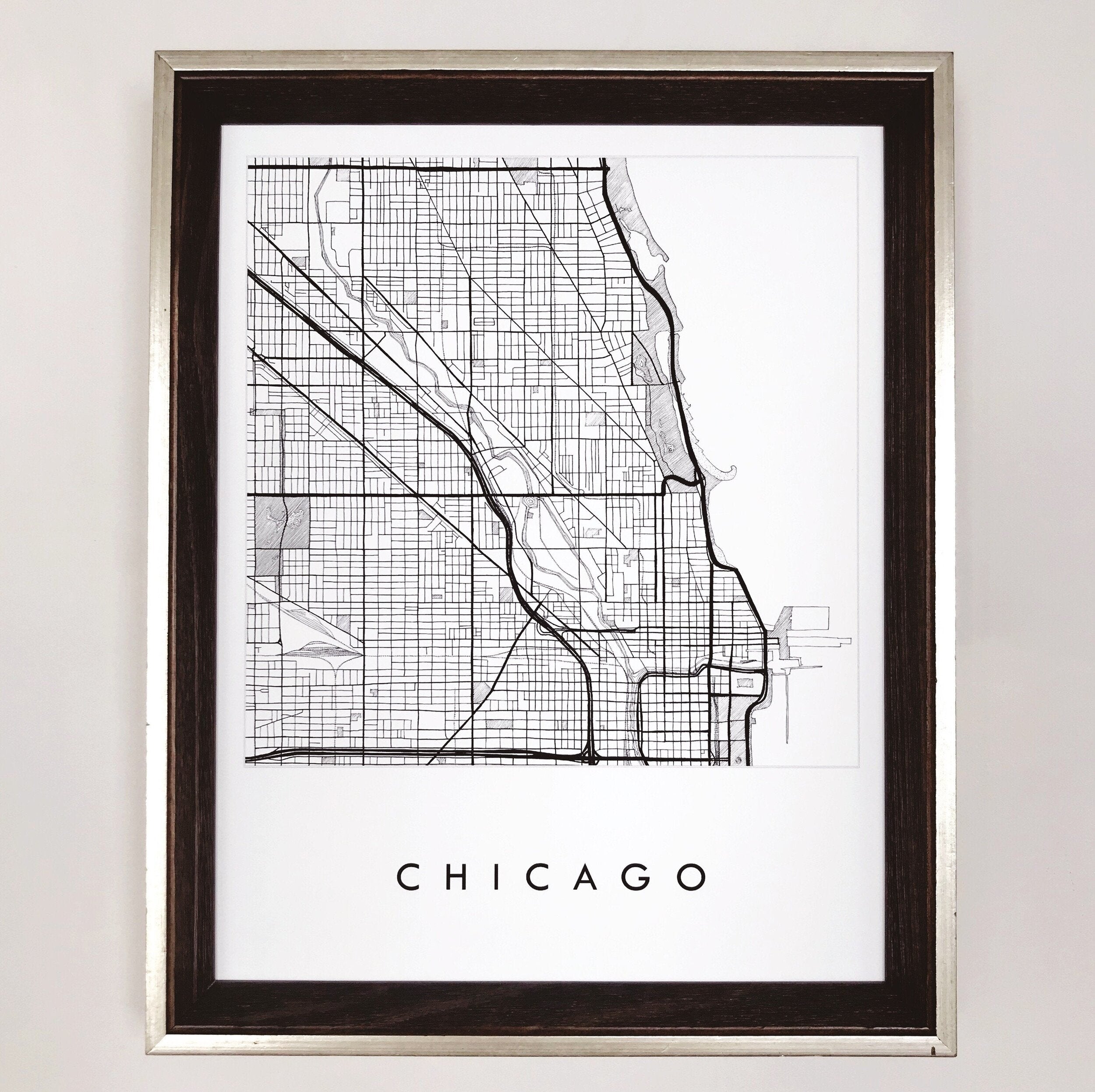 CHICAGO City Lines Map: PRINT