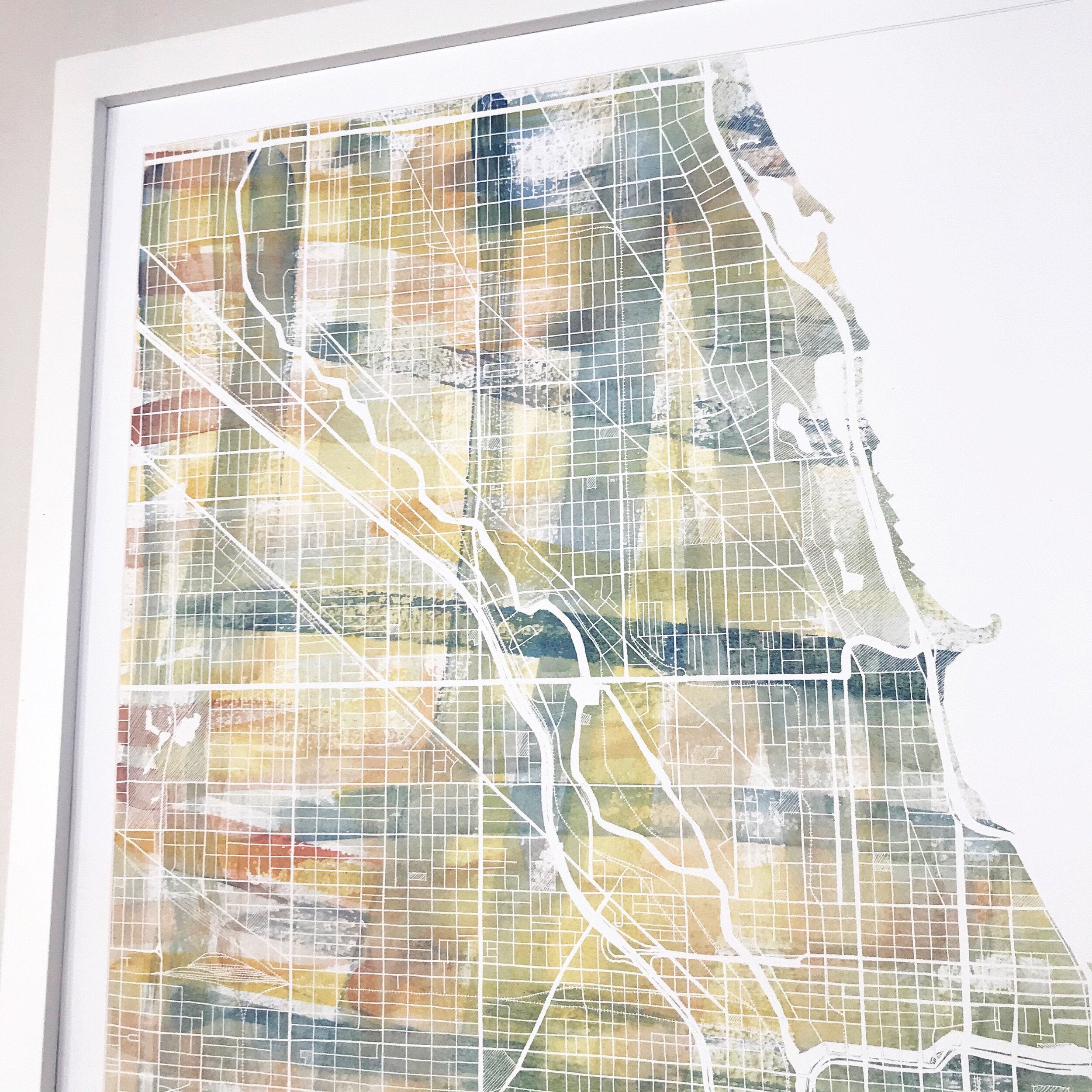 CHICAGO Painterly Watercolor Map: PRINT