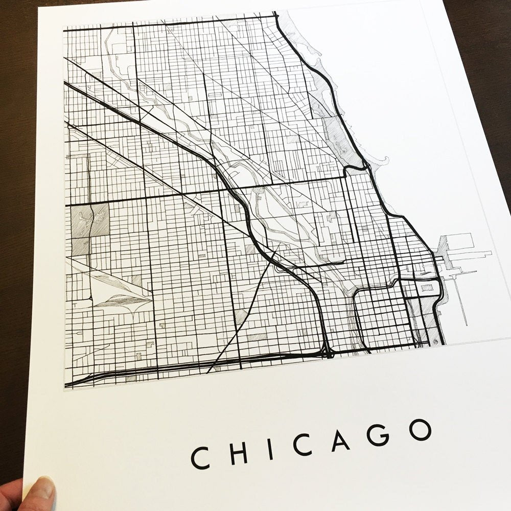 CHICAGO City Lines Map: PRINT