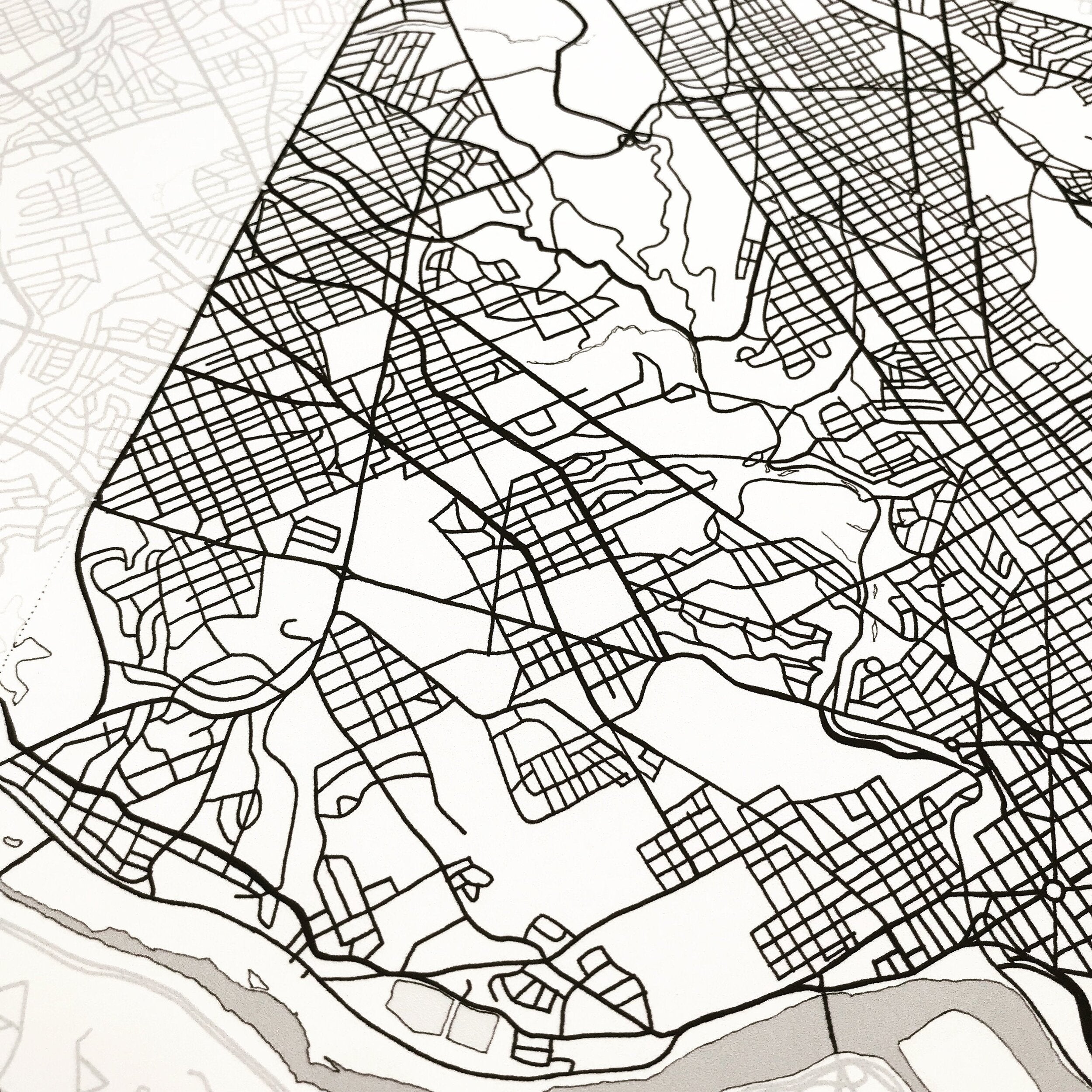 WASHINGTON DC City Lines Map: PRINT