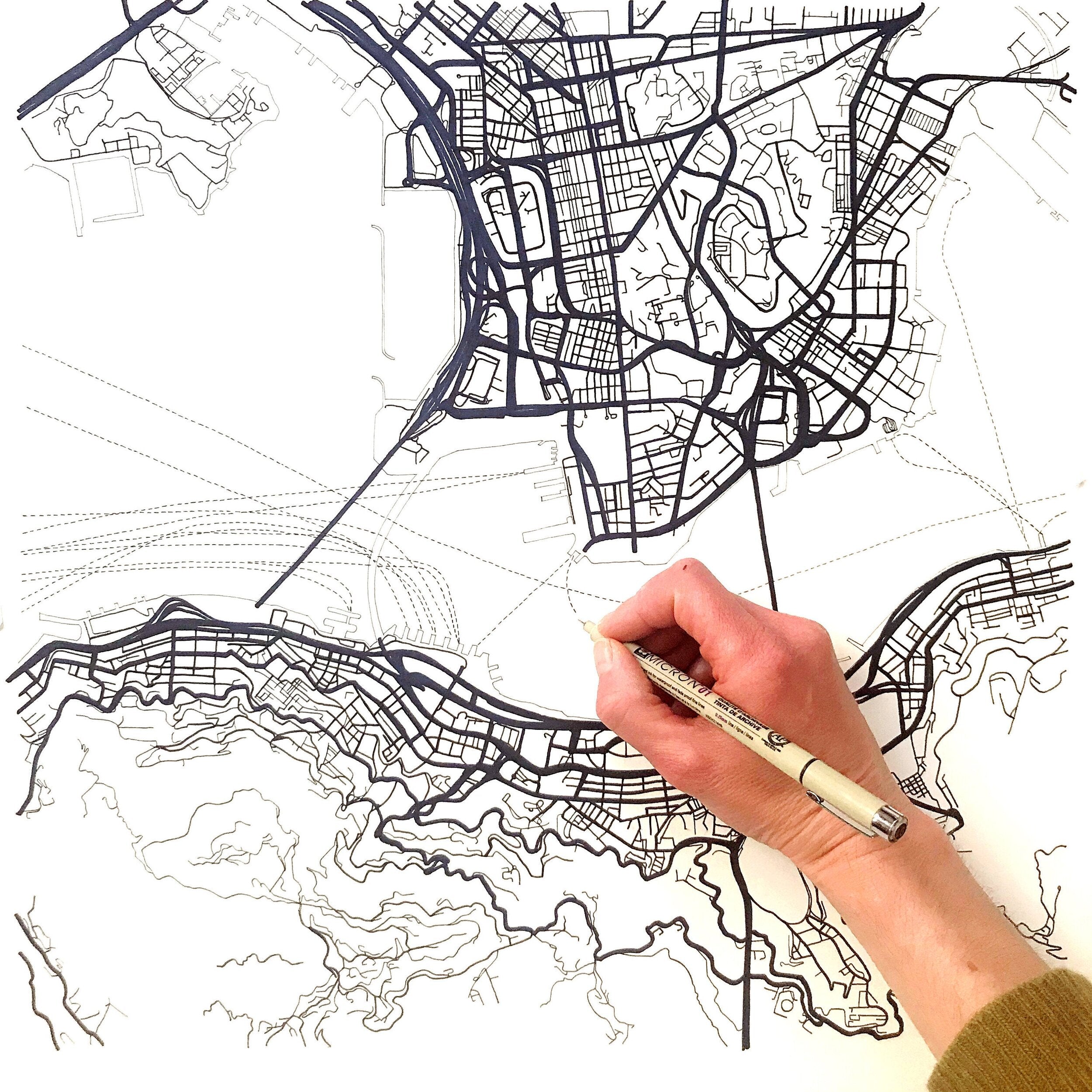 HONG KONG Watercolor Wash City Map: PRINT