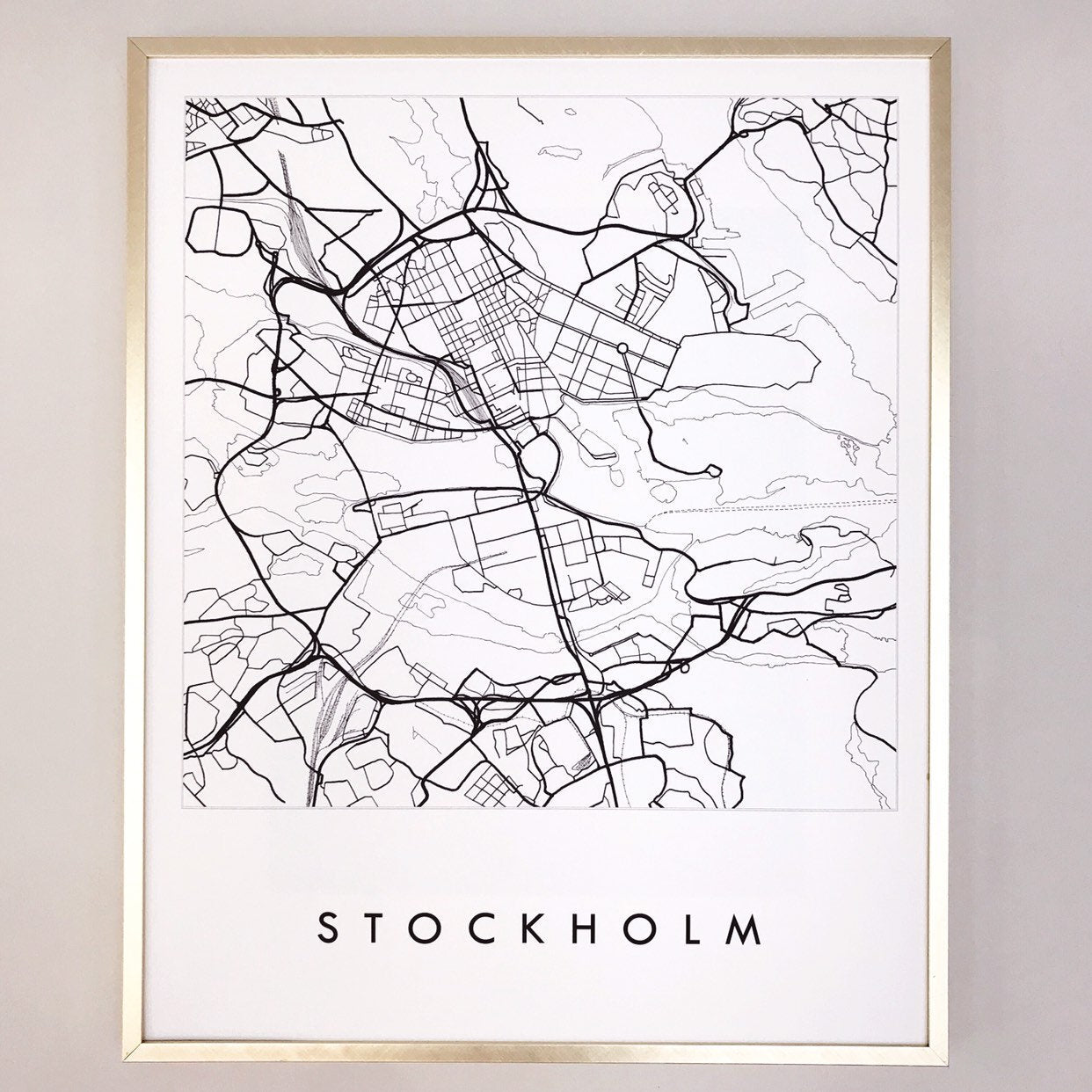 STOCKHOLM City Lines Map Drawing: PRINT