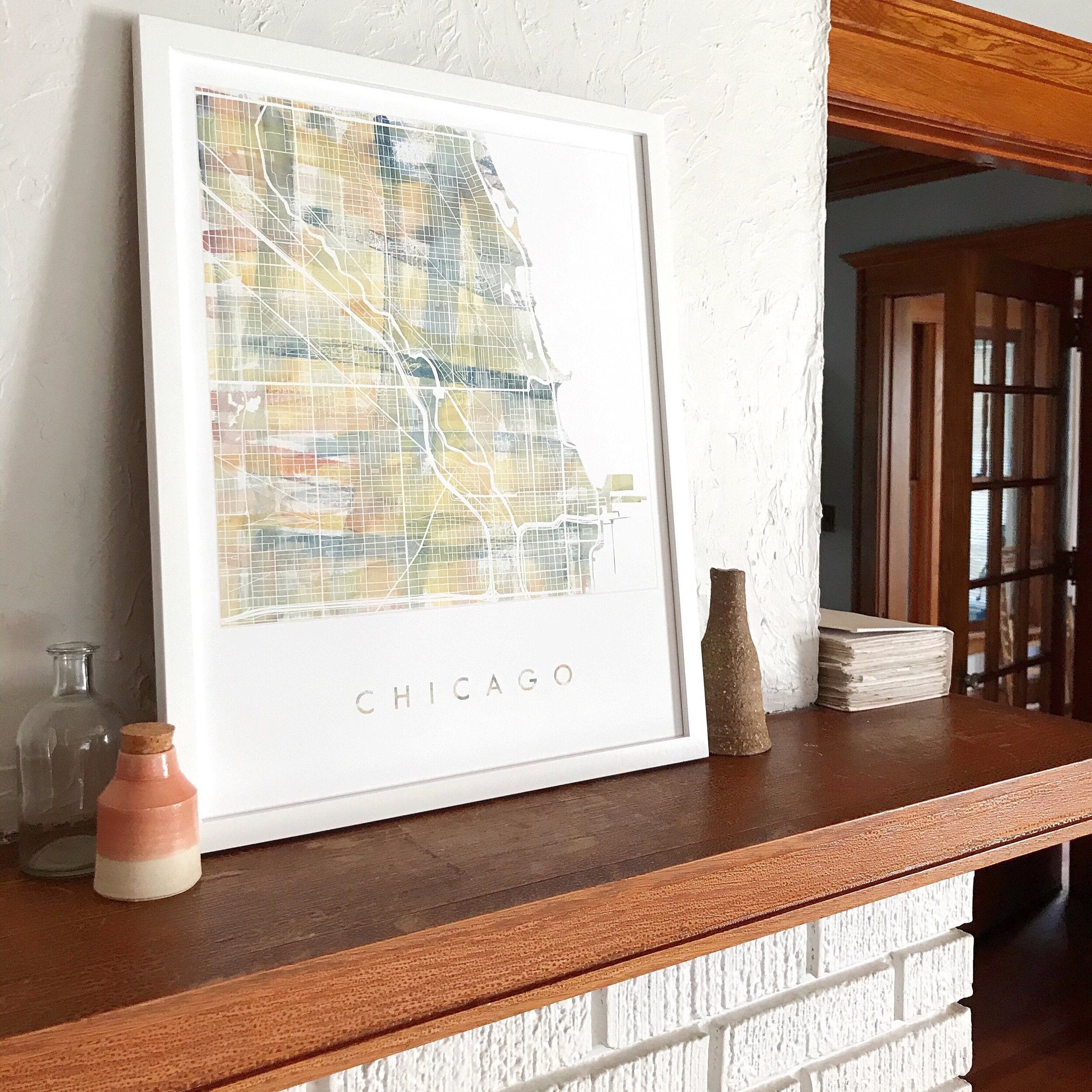 CHICAGO Painterly Watercolor Map: PRINT