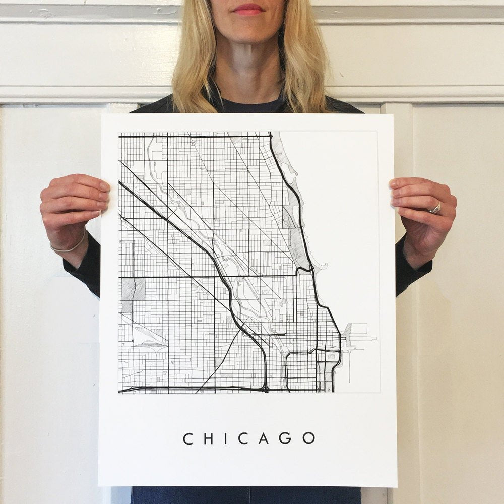 CHICAGO City Lines Map: PRINT