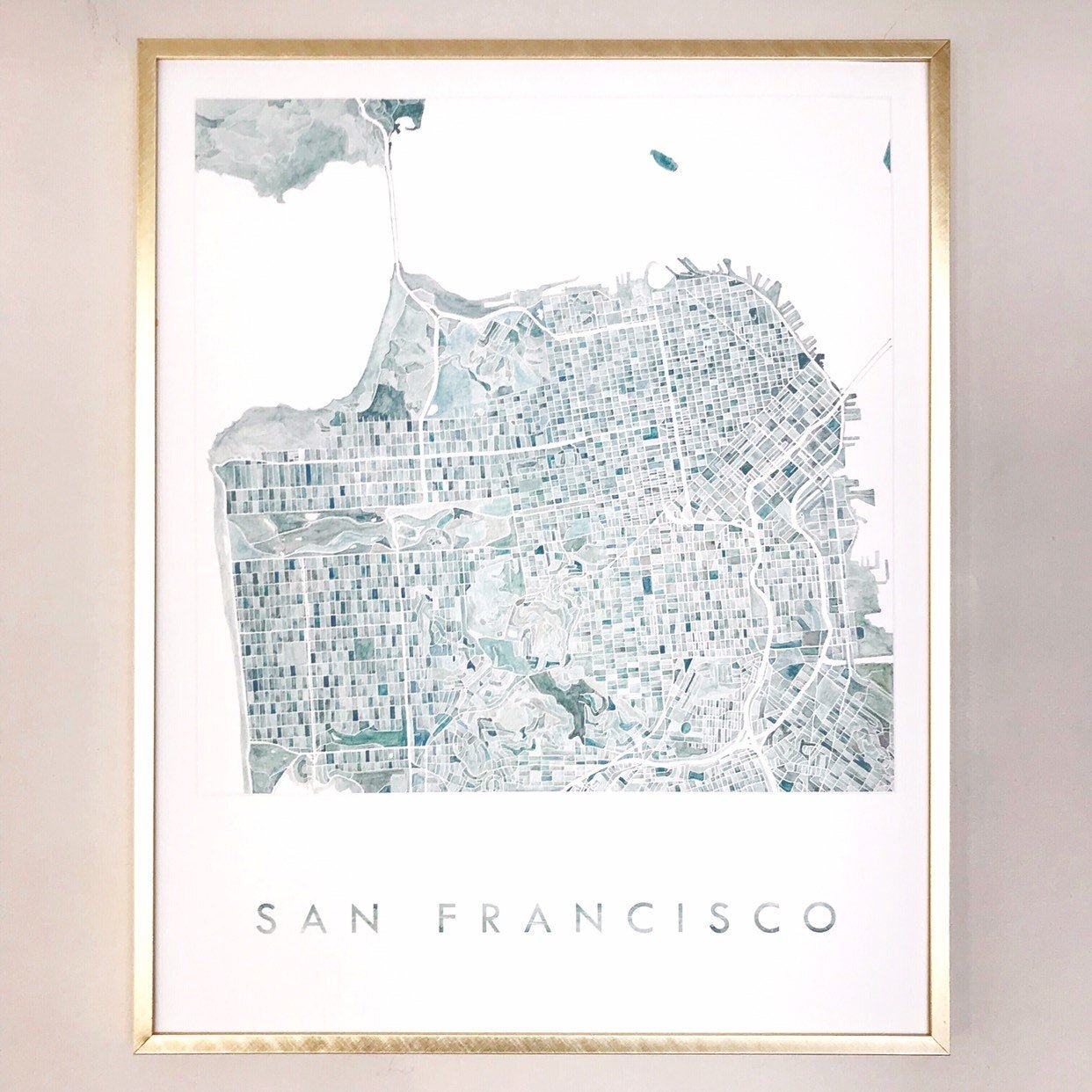 SAN FRANCISCO Watercolor City Blocks Map: PRINT