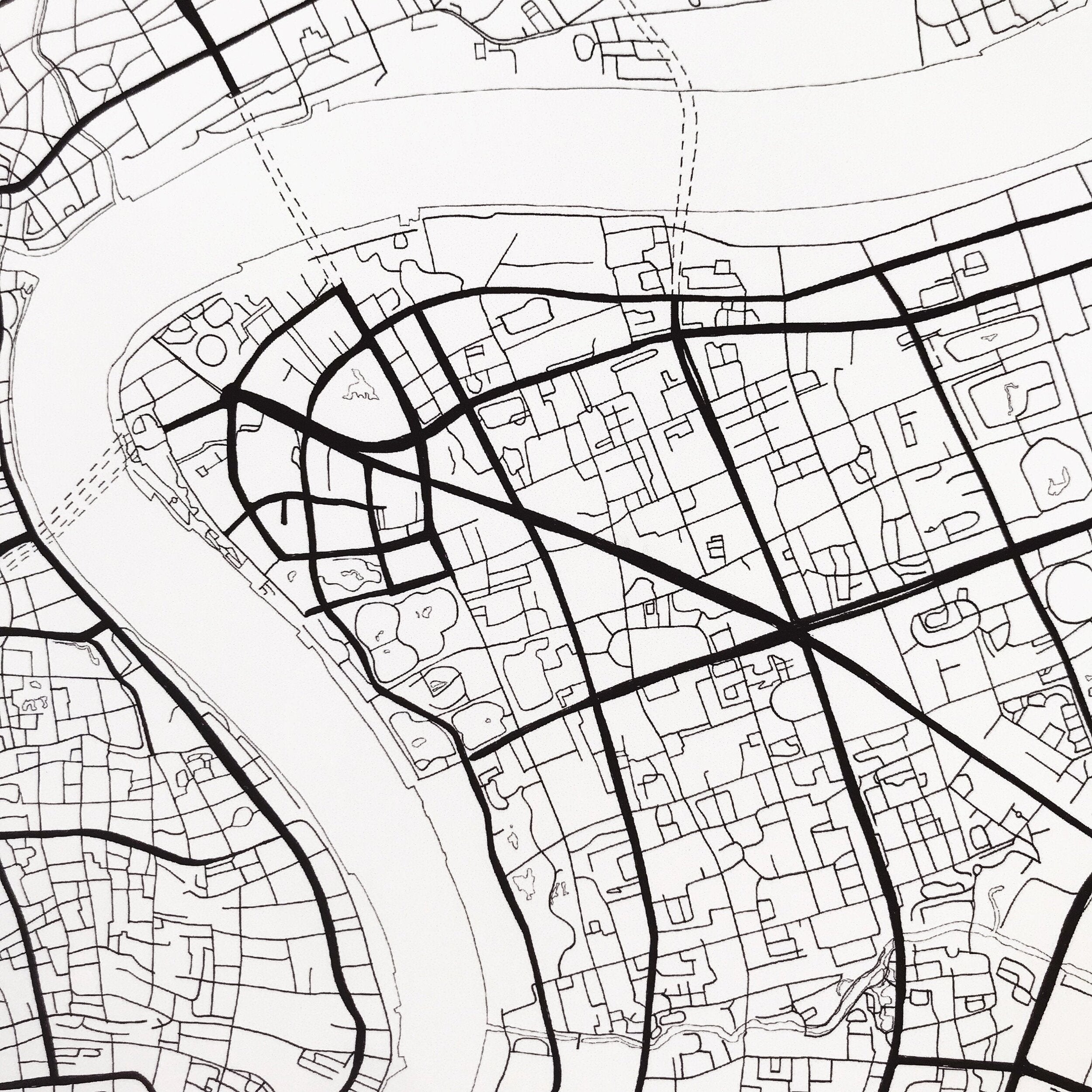 SHANGHAI City Lines Map: PRINT