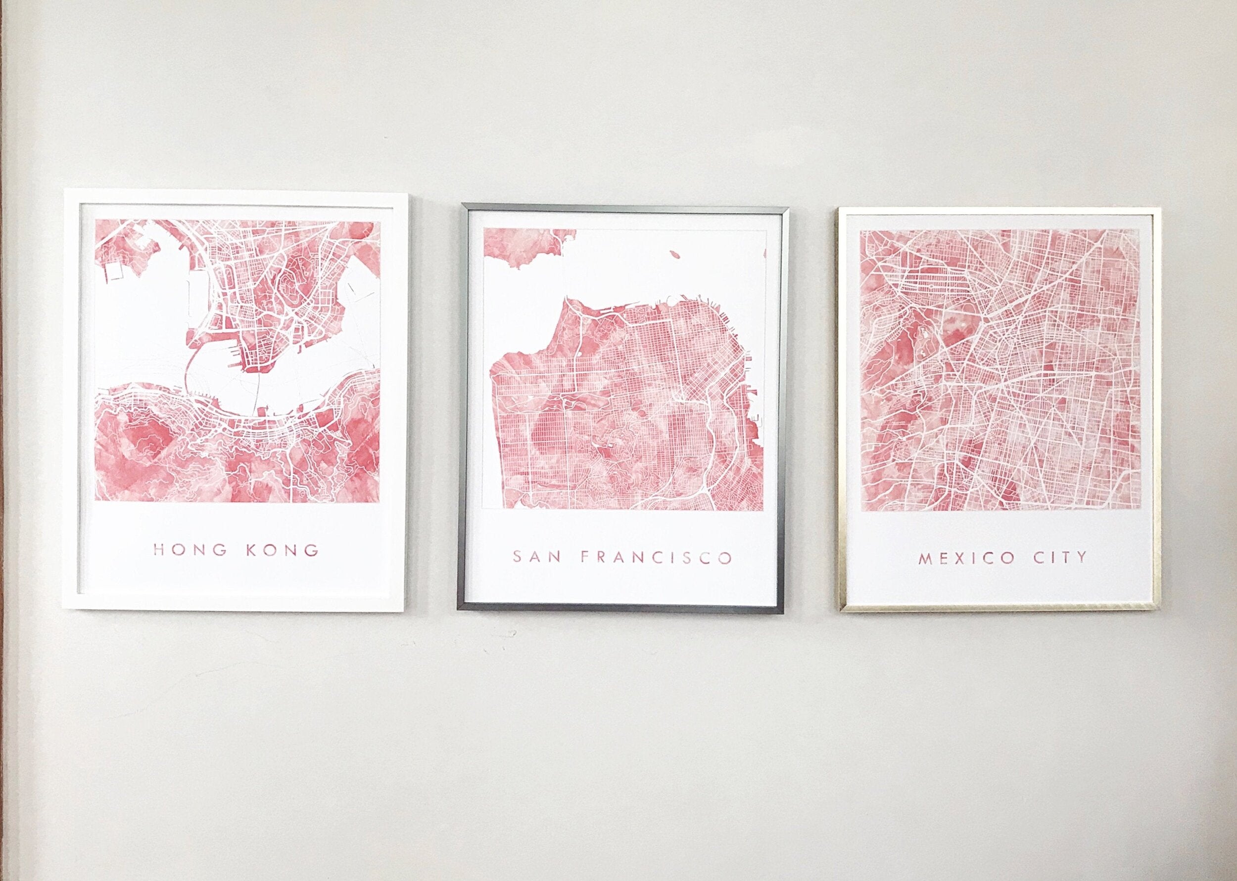 HONG KONG Watercolor Wash City Map: PRINT