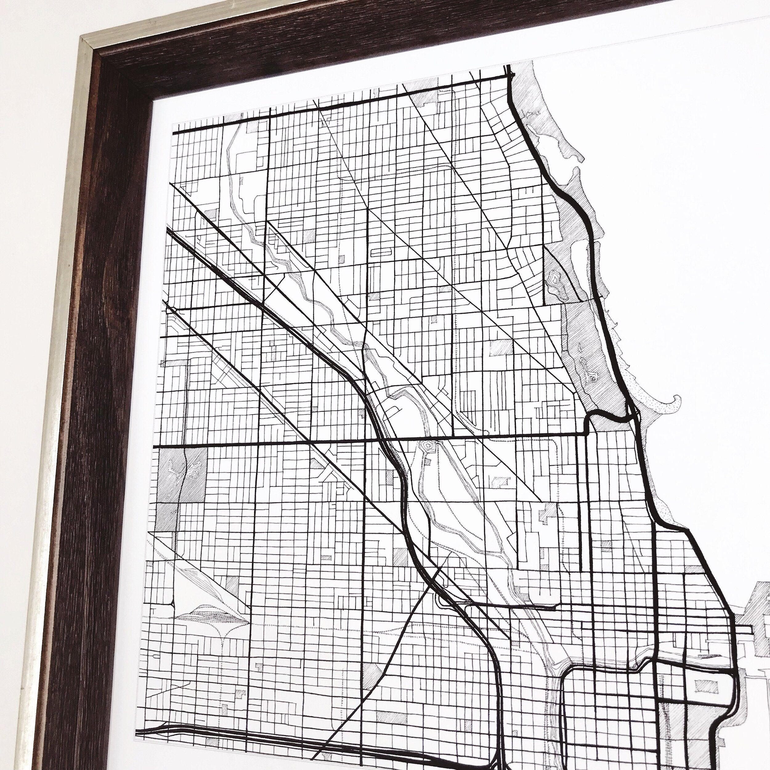 CHICAGO City Lines Map: PRINT