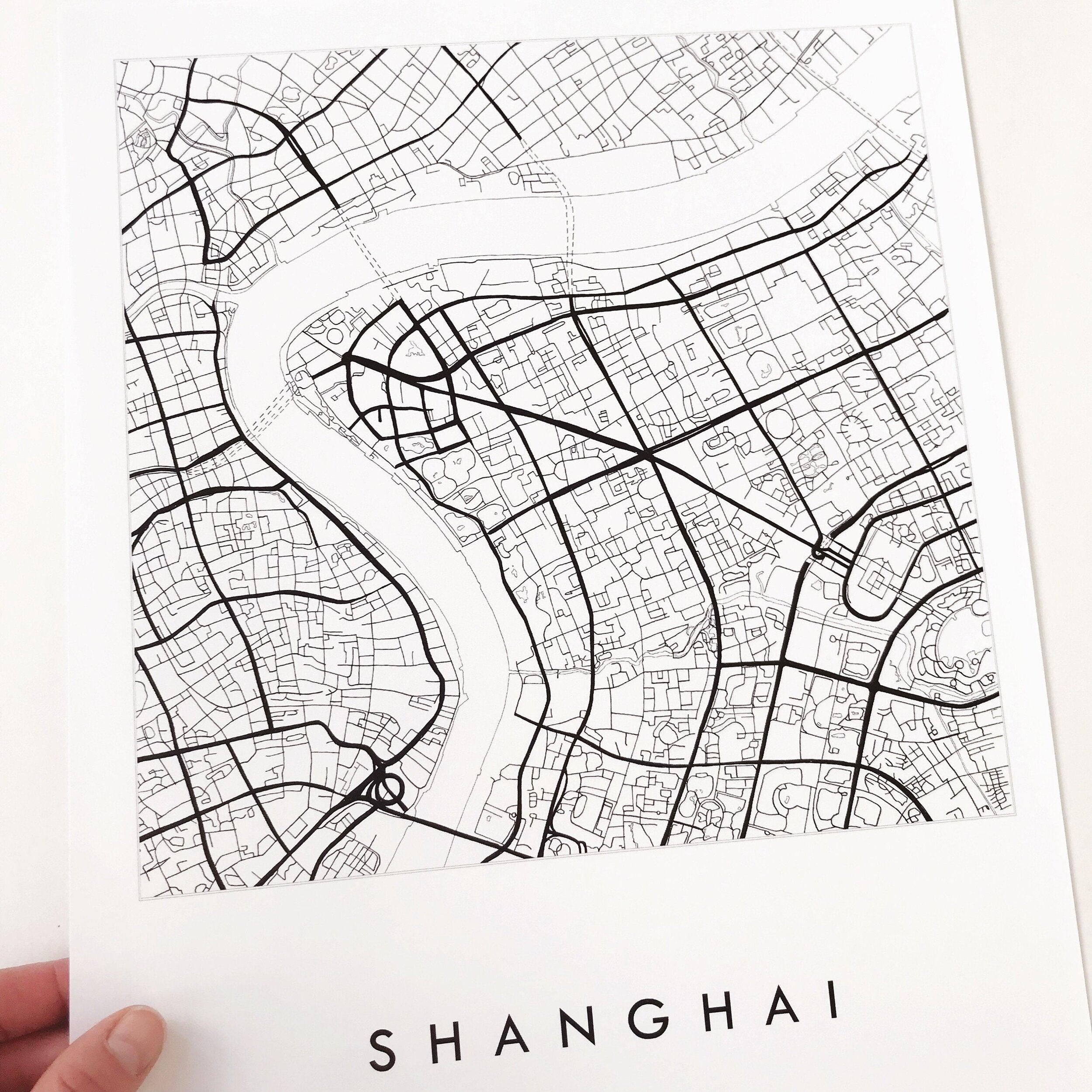 SHANGHAI City Lines Map: PRINT