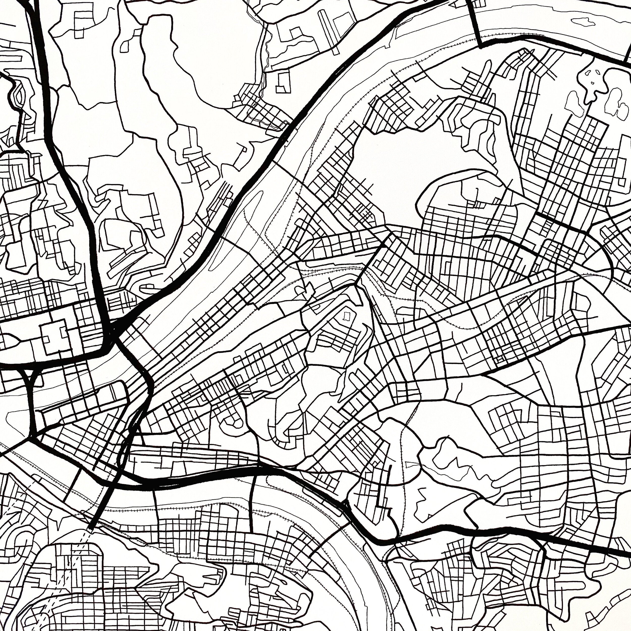 PITTSBURGH City Lines Map: PRINT